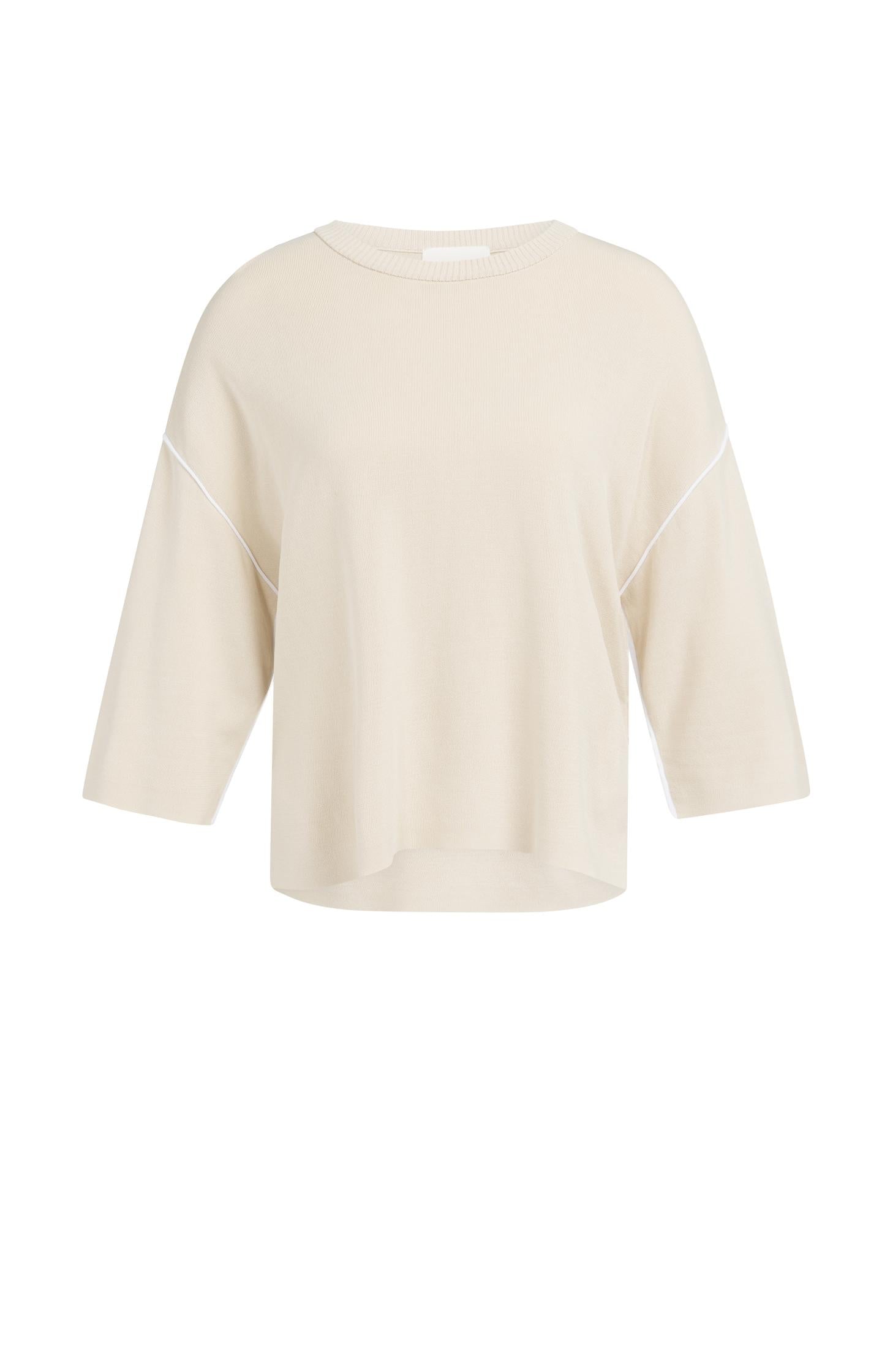 Sweater with 3/4 sleeves and contrasting seams - Type: lookbook