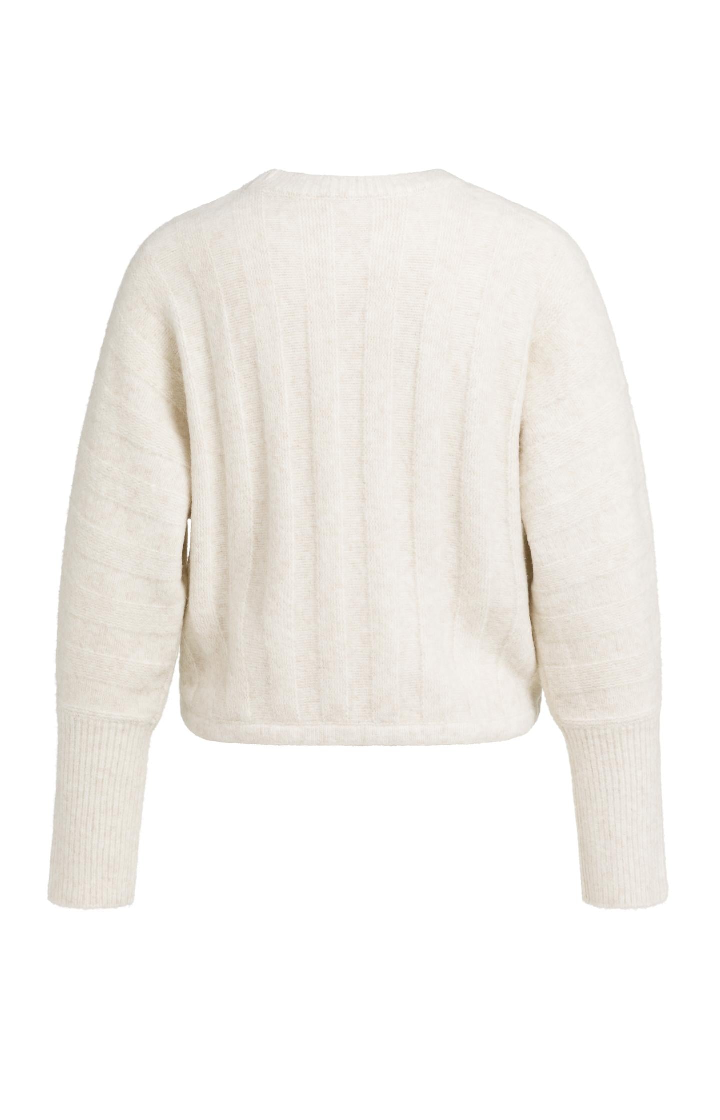 Sweater with batwing sleeves and drawcord at the hem