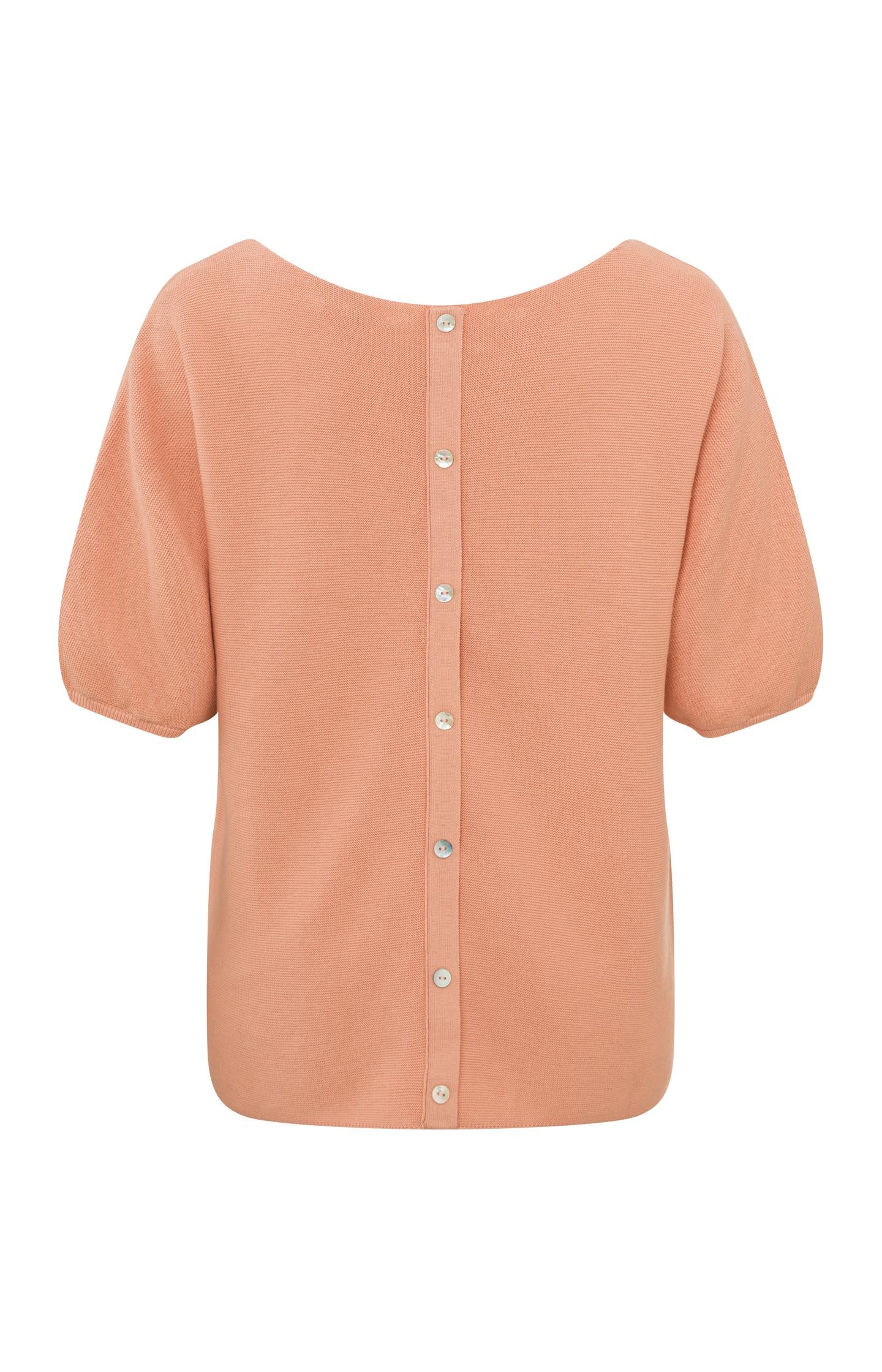 Sweater with boatneck and short balloon sleeves in cotton