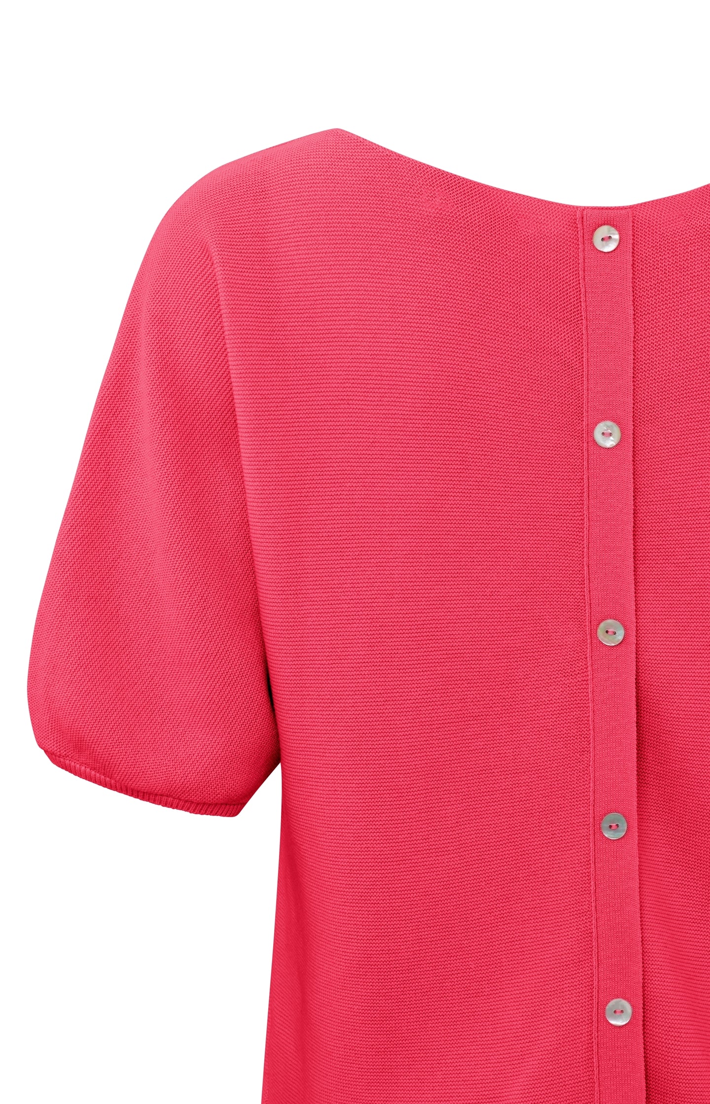 Sweater with boatneck and short puff sleeves in regular fit