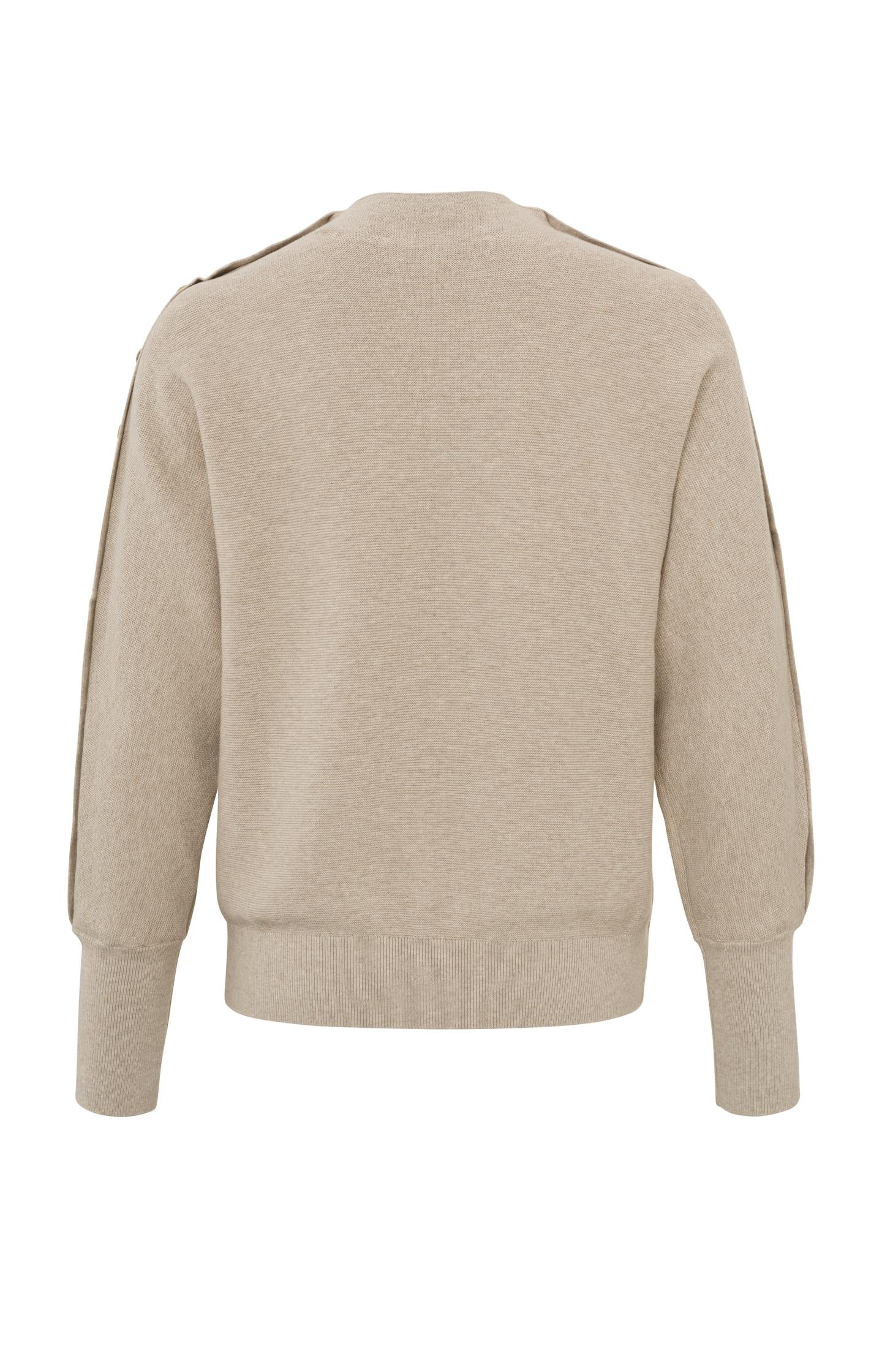 Sweater with boatneck, long sleeves and button details