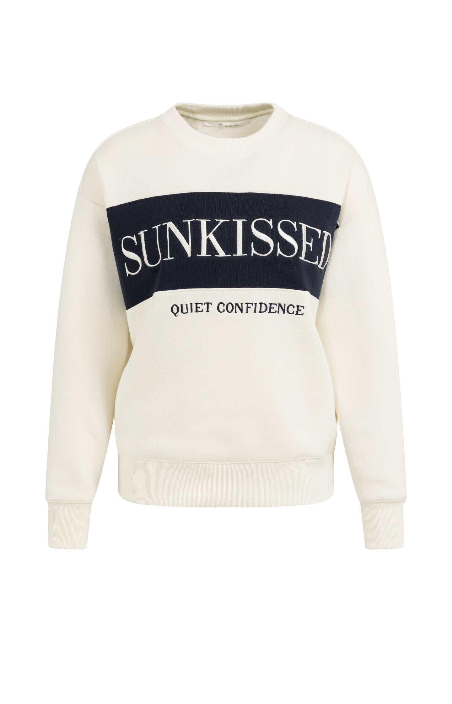 Sweater with colorblock and front text - Type: product