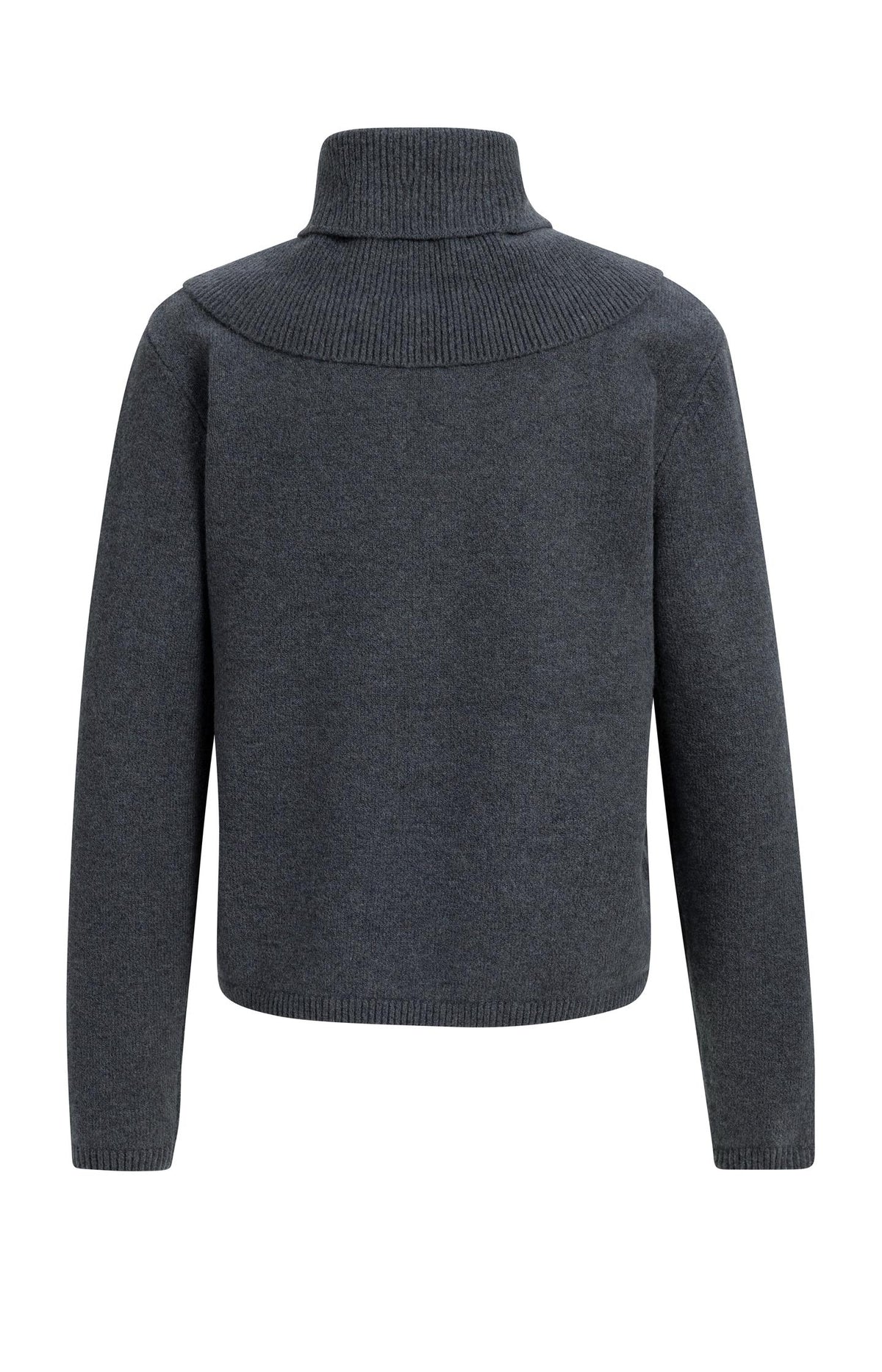 Sweater with detachable turtleneck collar - Black