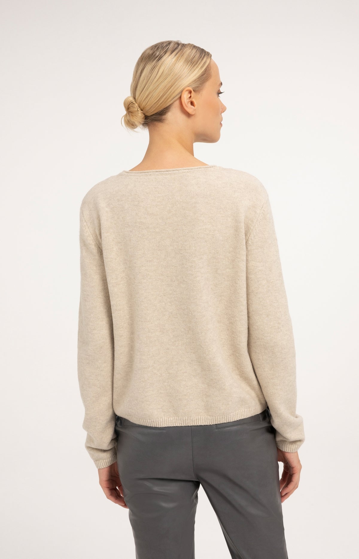 Pullover mit abnehmbarem Rollkragen - Light Beige Melange