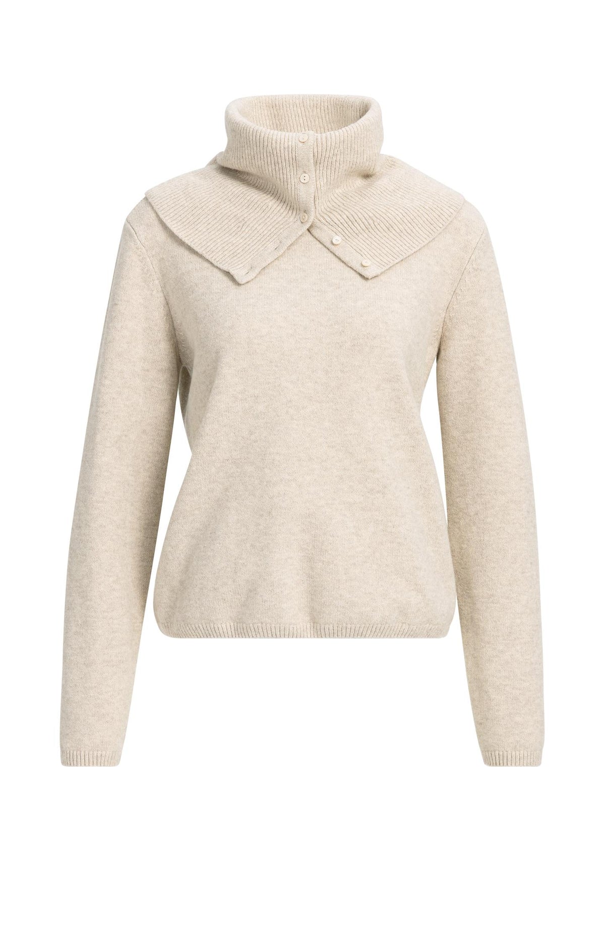 Sweater with detachable turtleneck collar - Dark Anthracite Melange