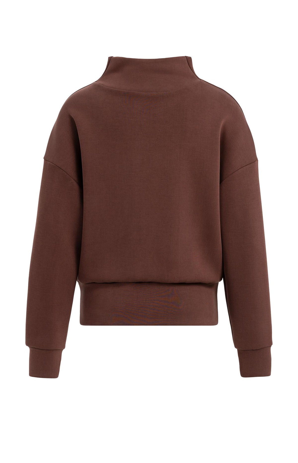 Sweater with draped high neck - Bitter Chocolate Red