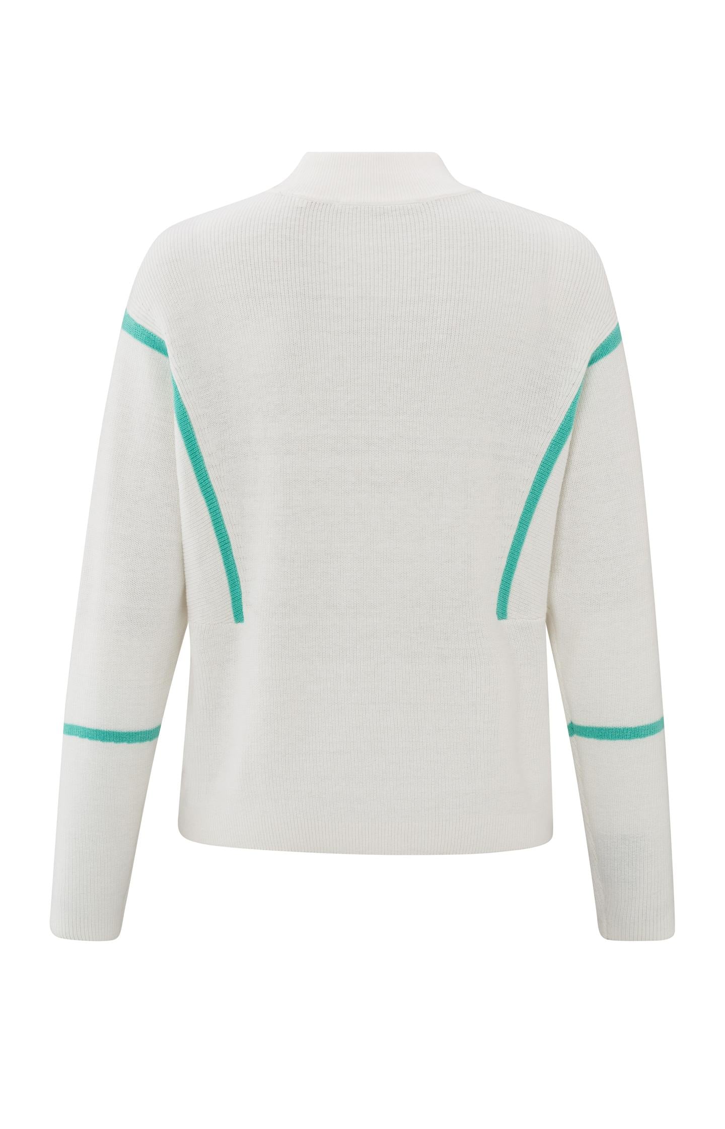 Sweater with high neck and subtle stripe details