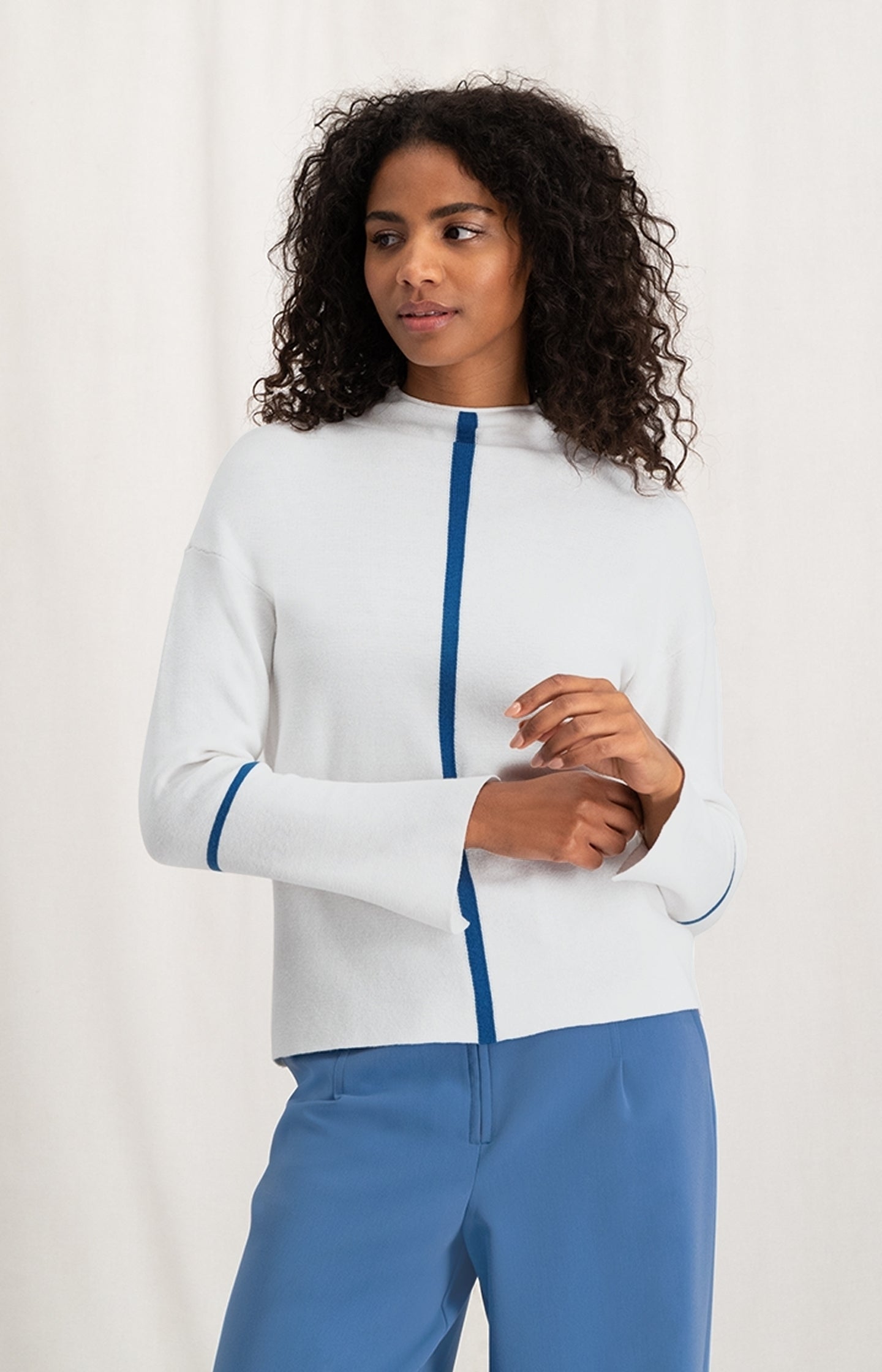 Stripe High Neck Sweater main image 0