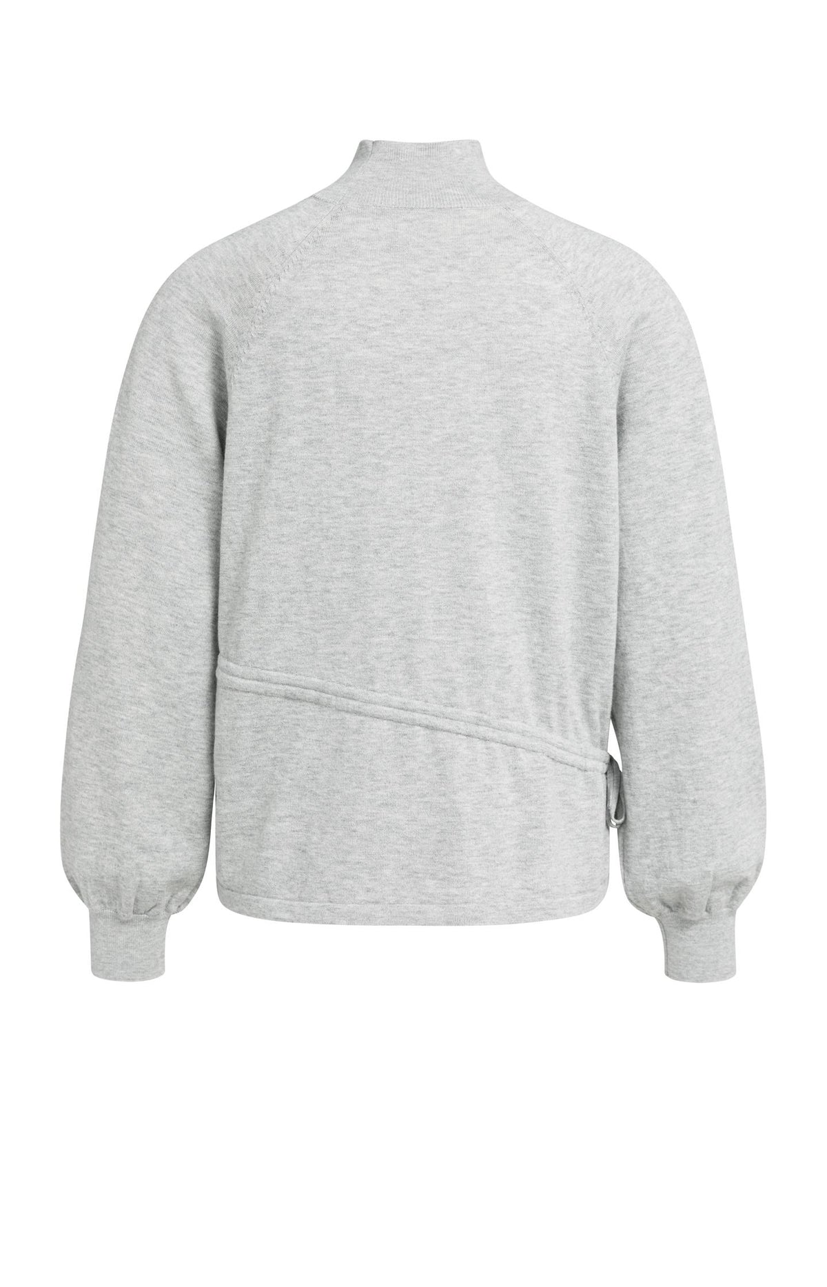 Sweater with high neckline and waist cord
