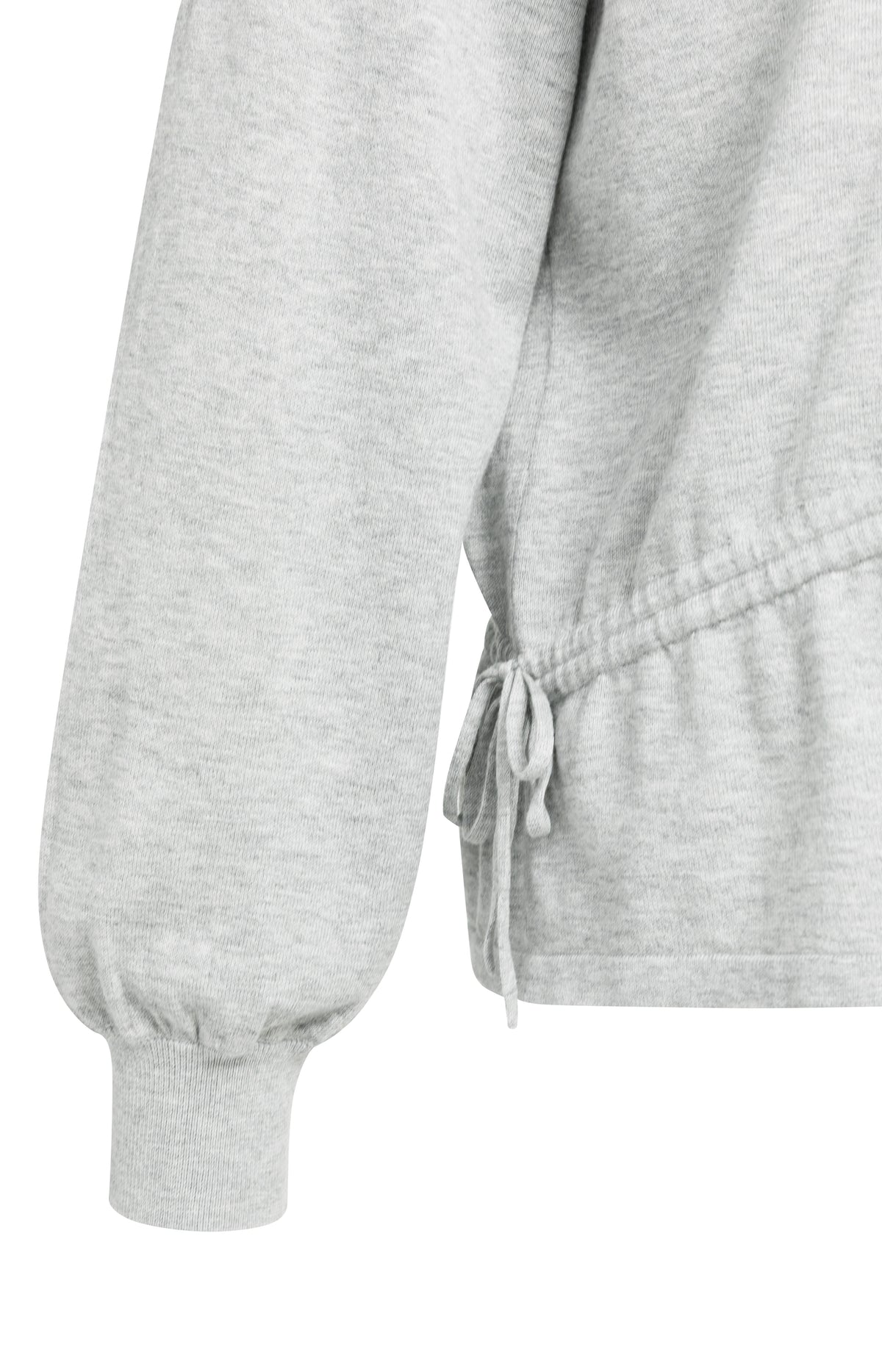 Sweater with high neckline and waist cord