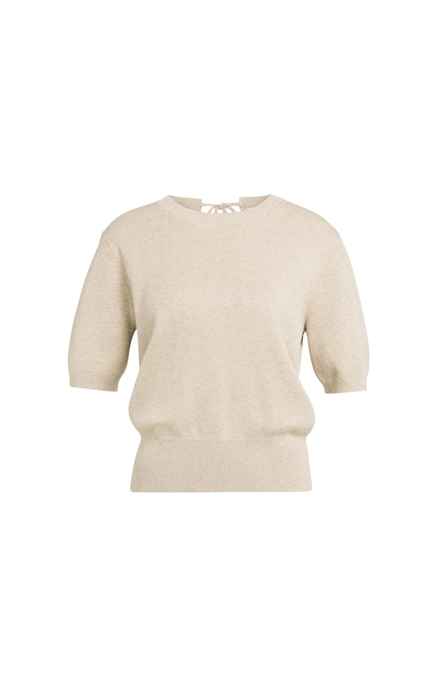Kurzarmpullover mit freiem Rücken