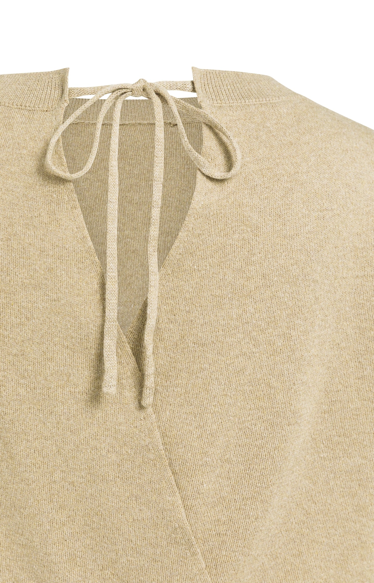 Sweater with open back and short sleeves