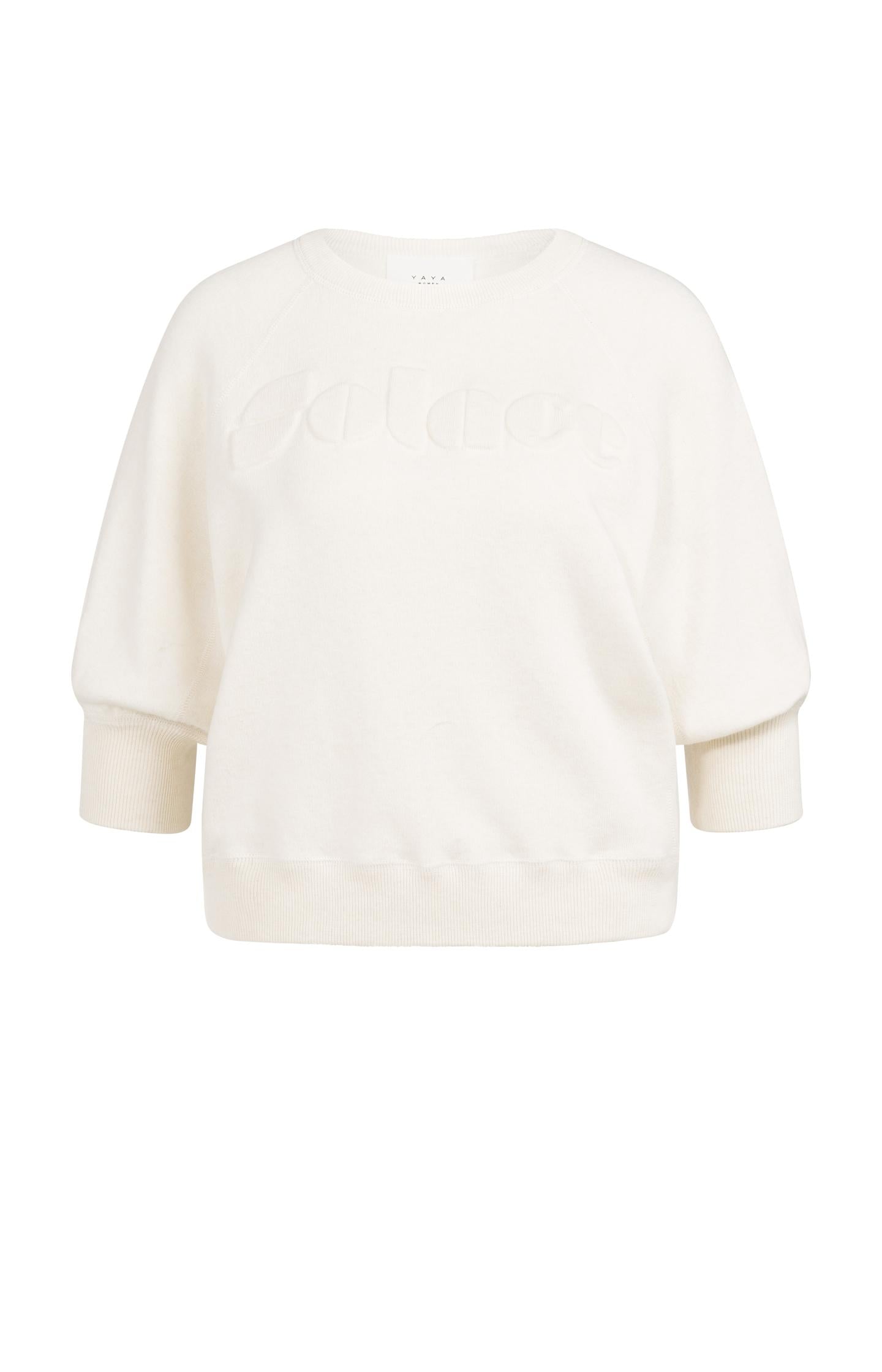 Sweater with raglan sleeves and tonal artwork - Type: product