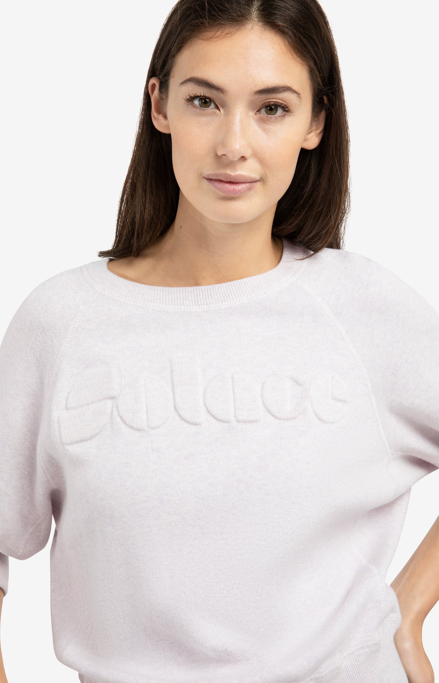 Sweater with raglan sleeves and tonal artwork