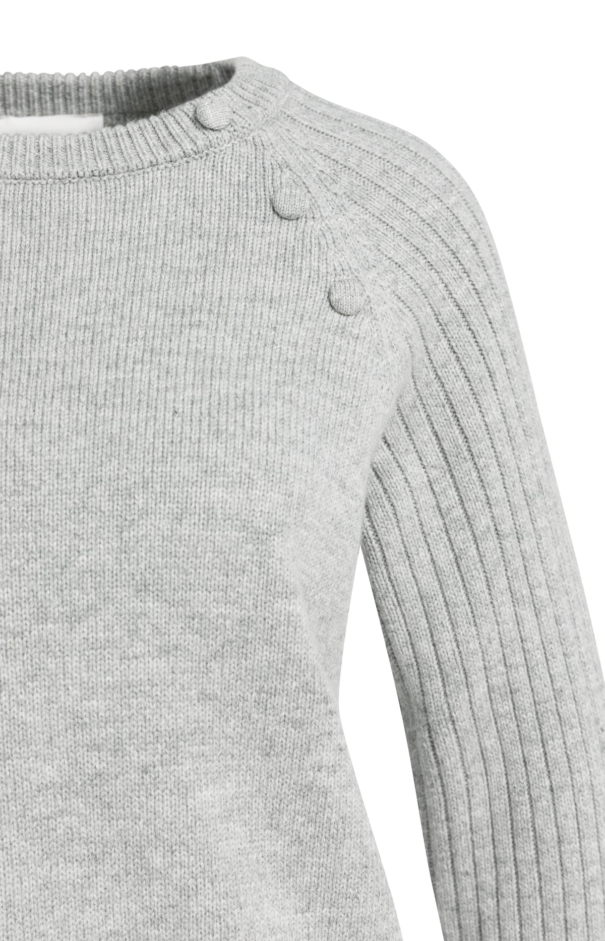 Sweater with ribbed sleeves and button details