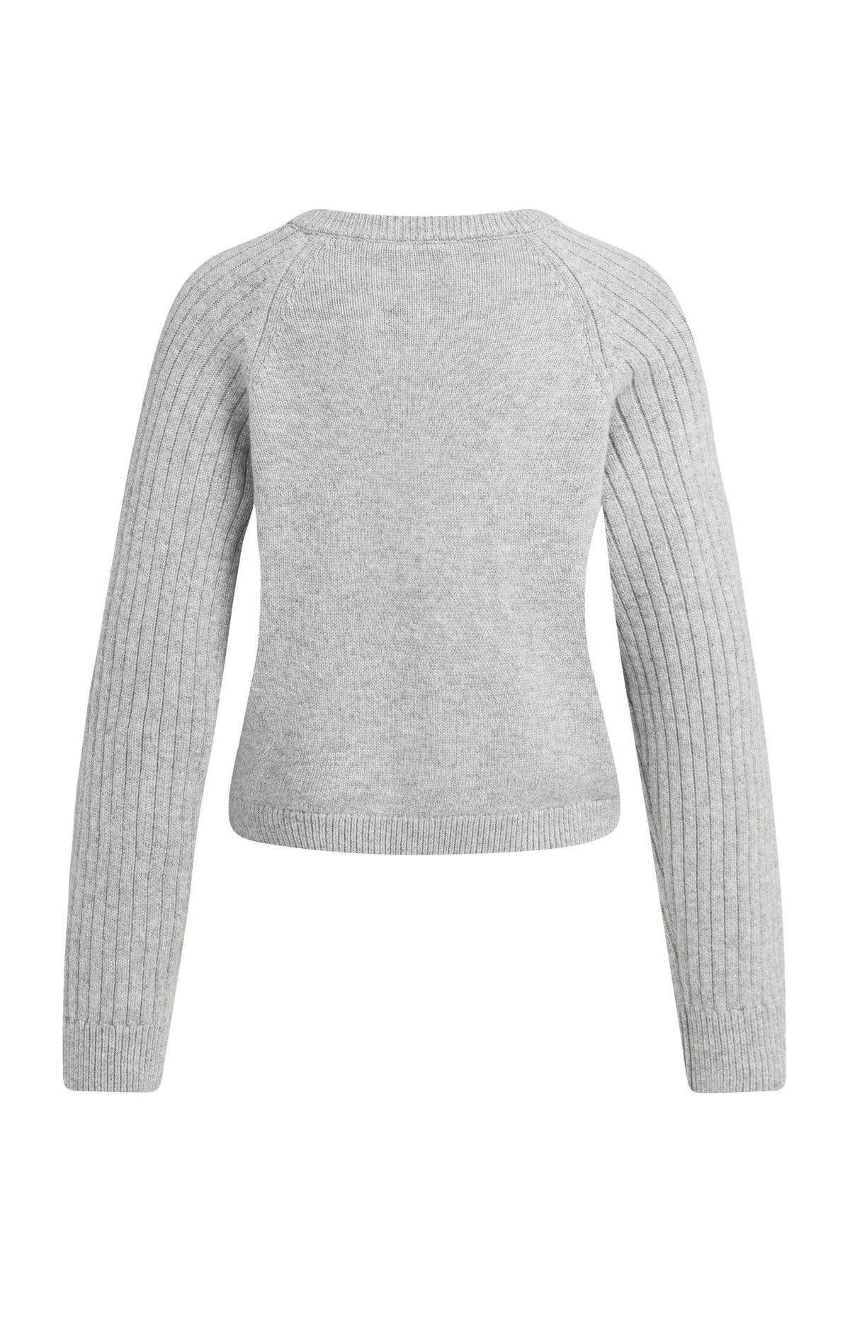 Sweater with ribbed sleeves and button details