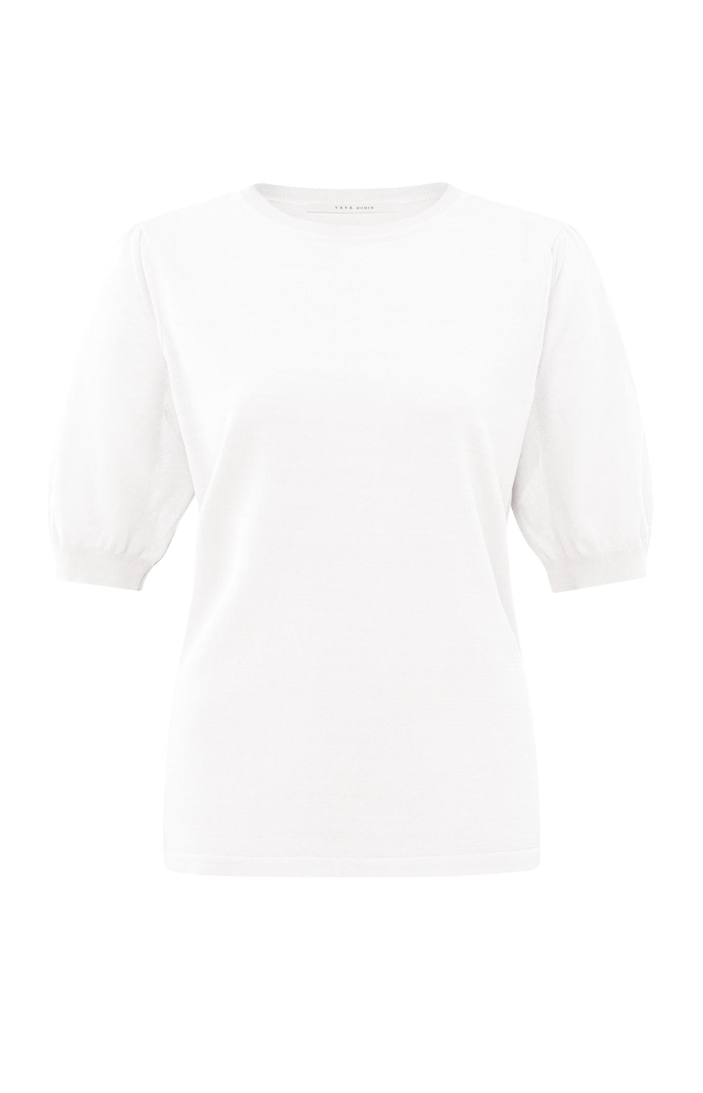 Sweater with round neck and short puff sleeve in regular fit - Type: product