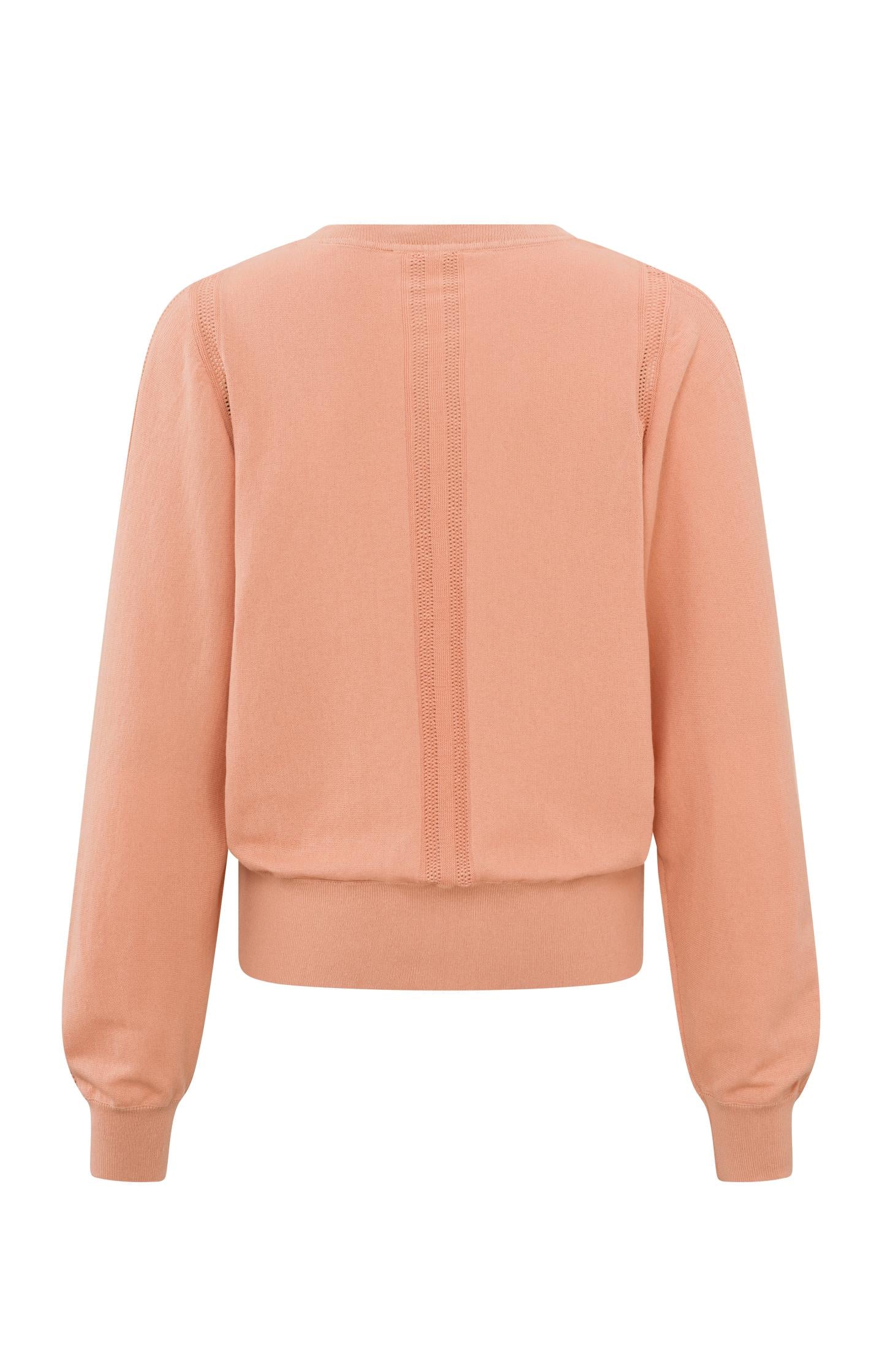 Sweater with round neck, long sleeves and mesh details