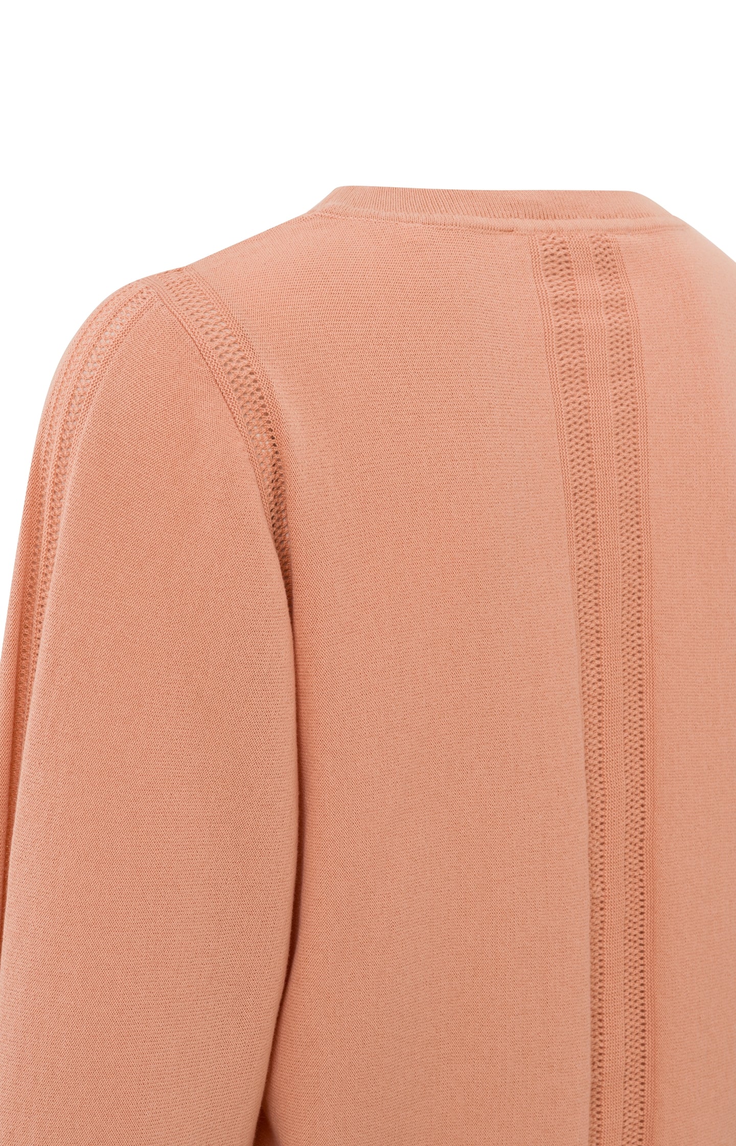Sweater with round neck, long sleeves and mesh details
