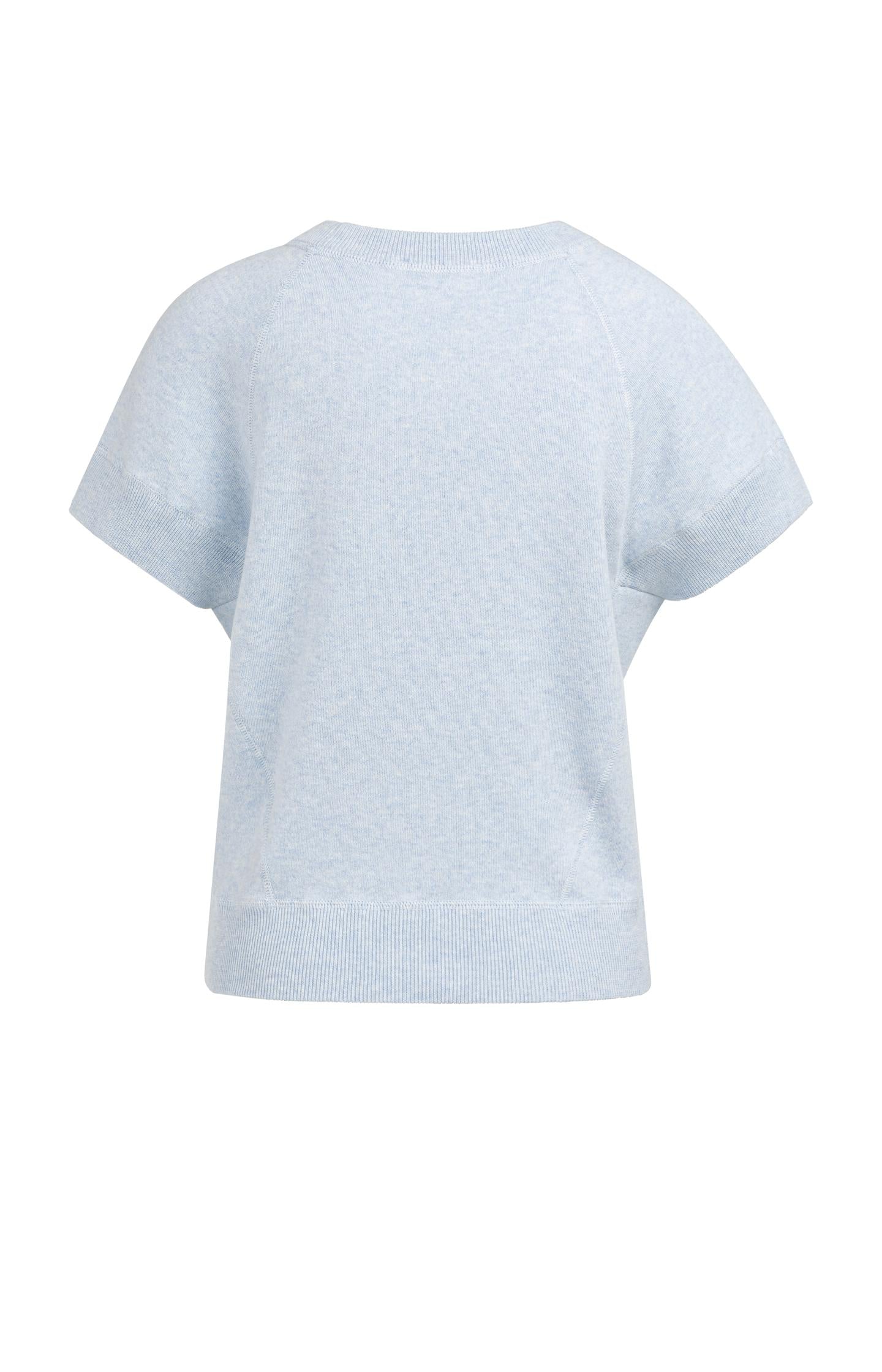 Sweater with short sleeves and stitch details