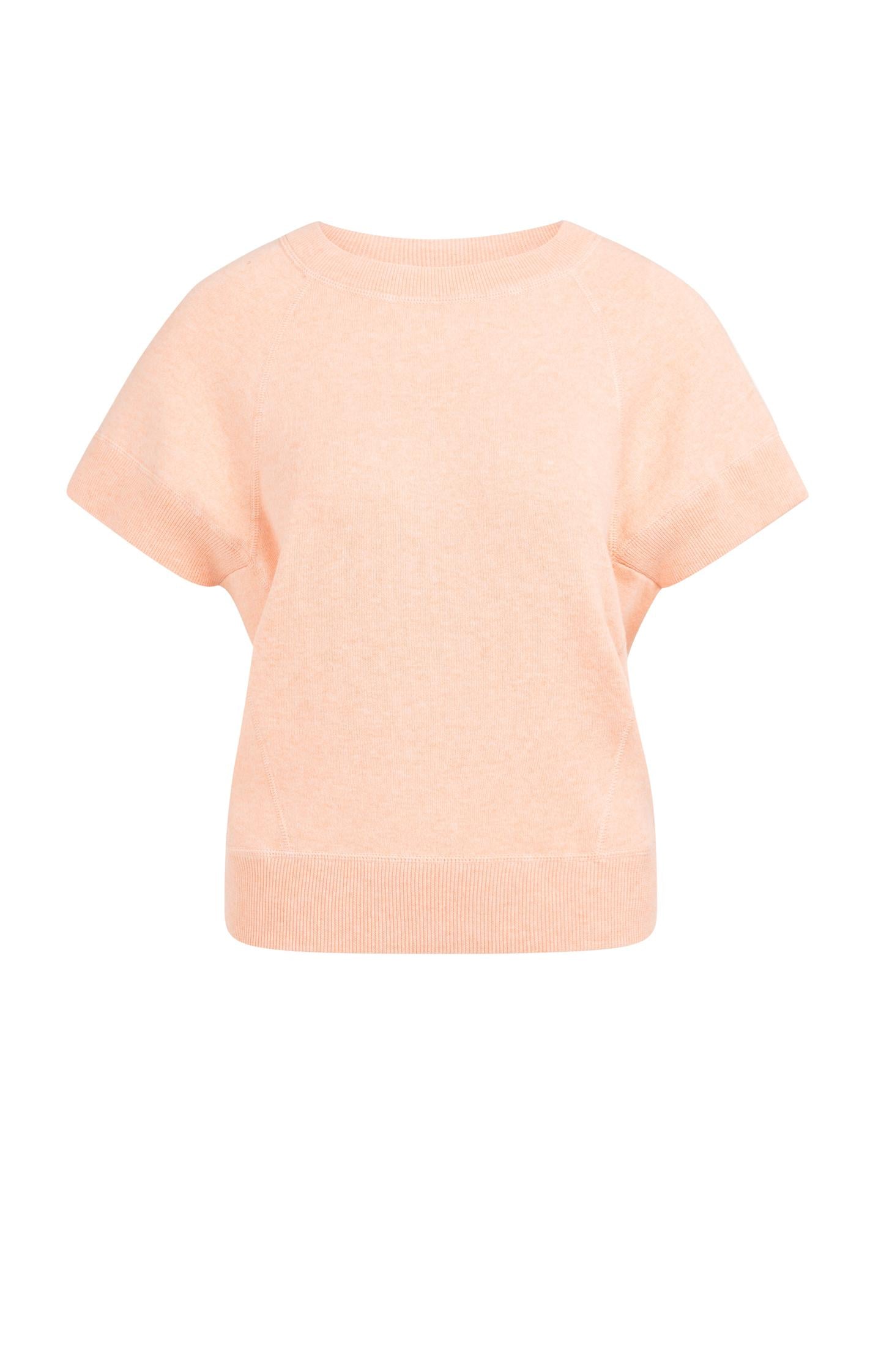 Sweater with short sleeves and stitch details