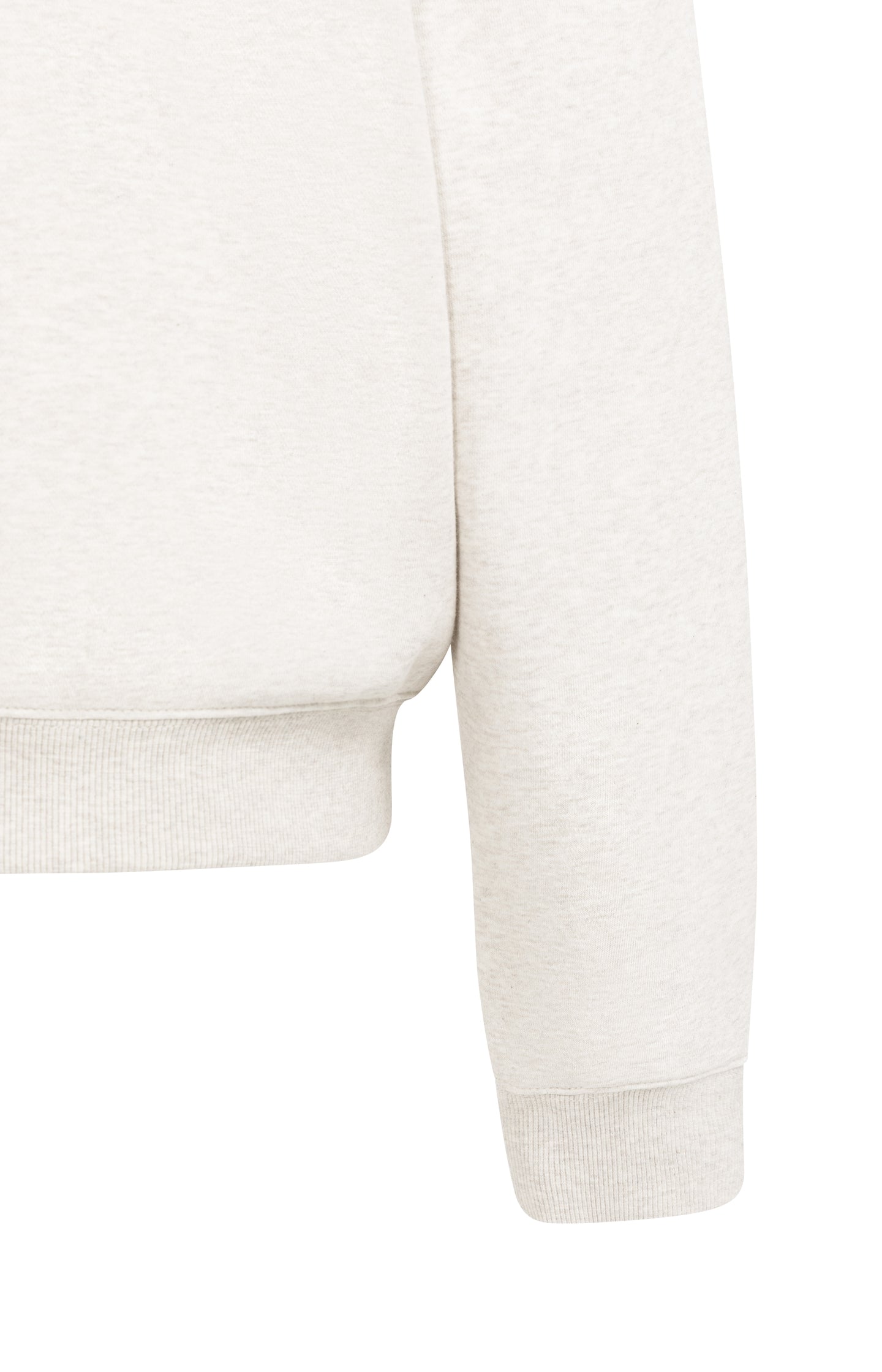 Sweater with stitched-on text and round neckline