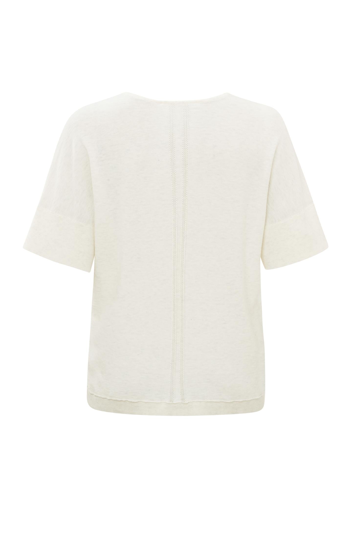 Sweater with V-neck and short sleeves in relaxed fit