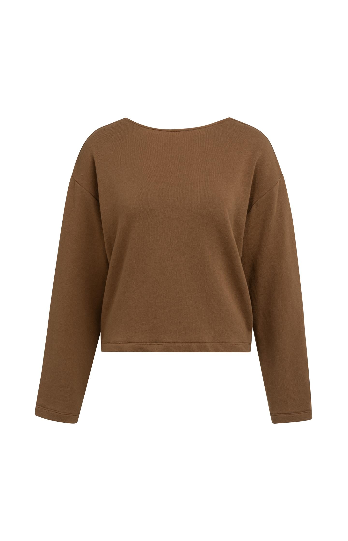 Pull col V, effet torsadé au dos