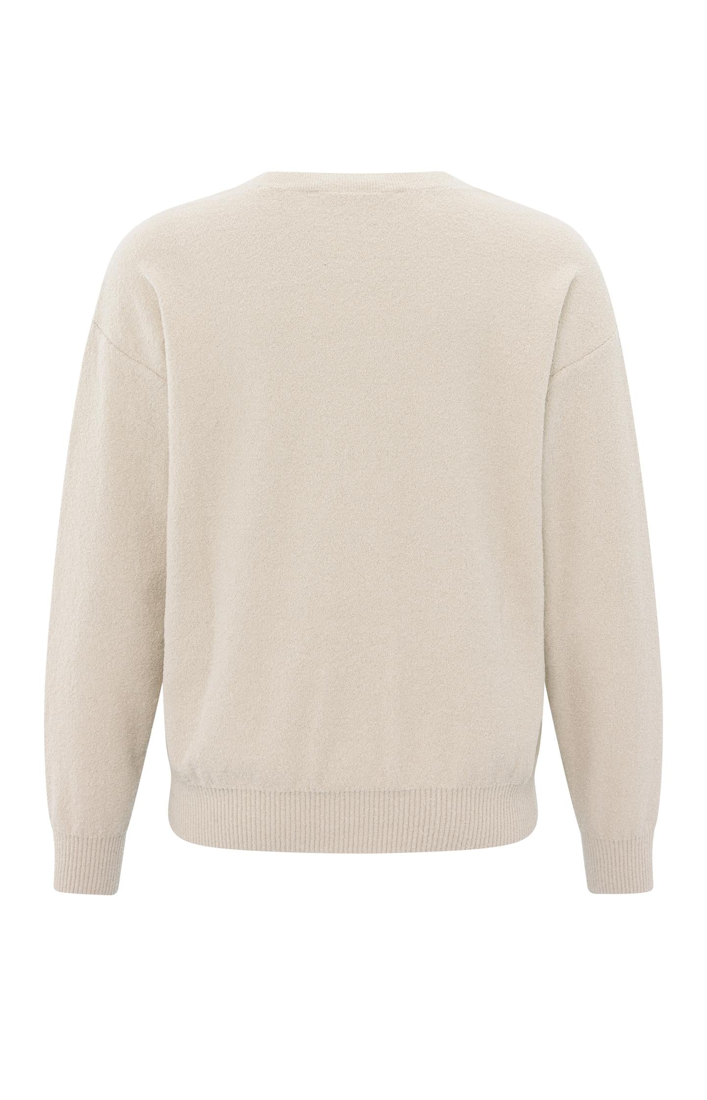Sweater with V-neck, long sleeves and dropped shoulders
