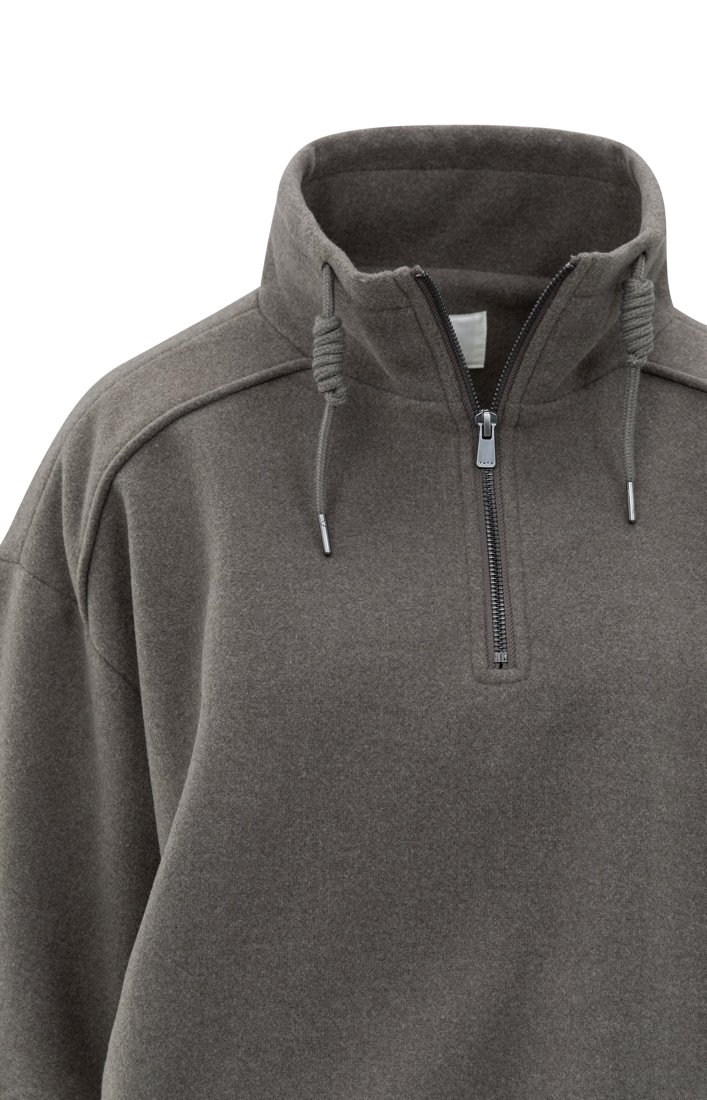 Sweatshirt with balloon sleeves and zip collar
