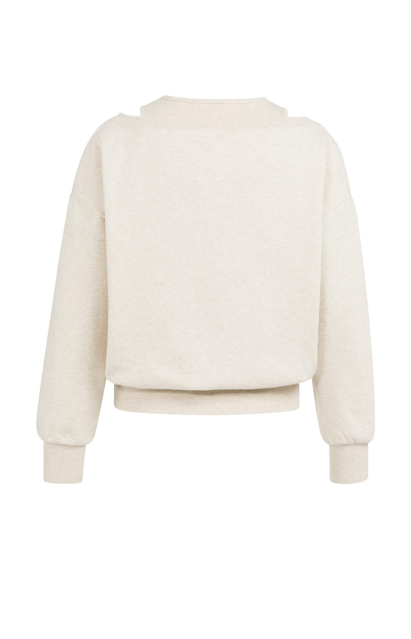 Sweatshirt with layered neckline detail