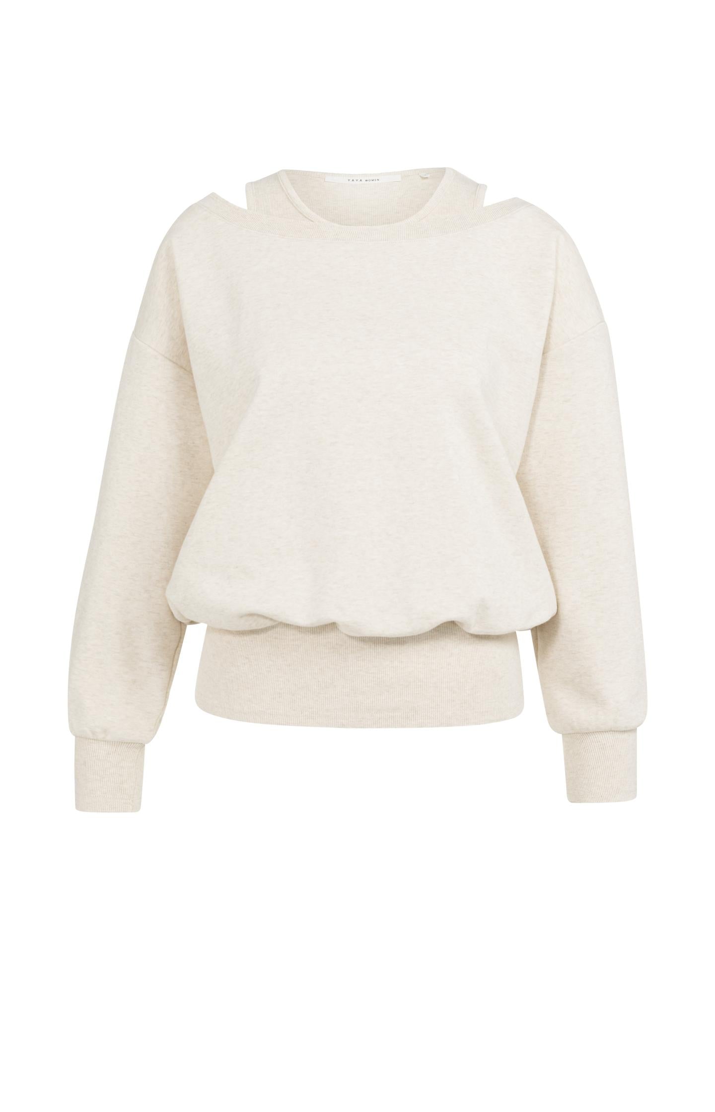 Sweatshirt with layered neckline detail - Type: product