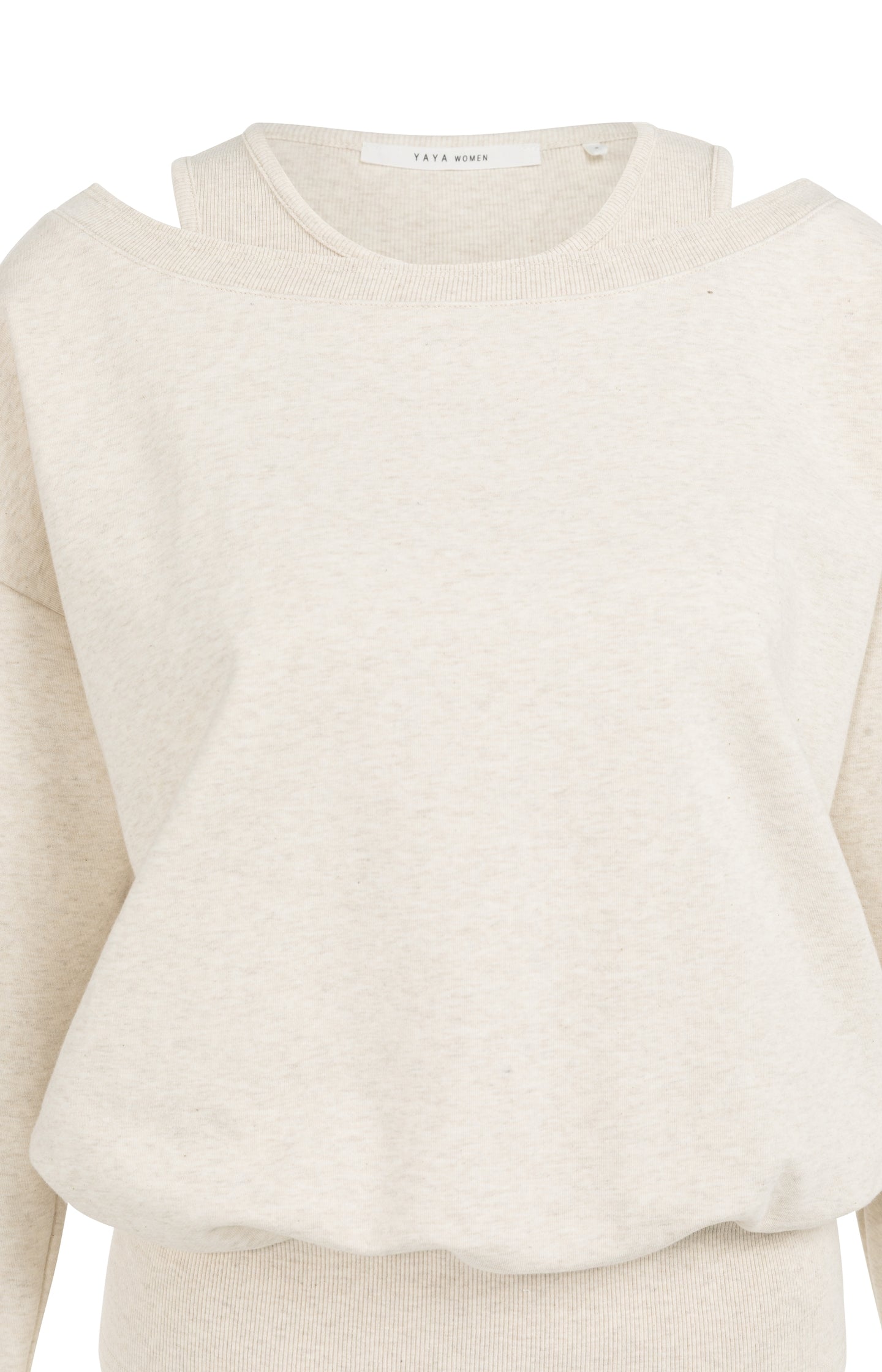 Sweatshirt with layered neckline detail