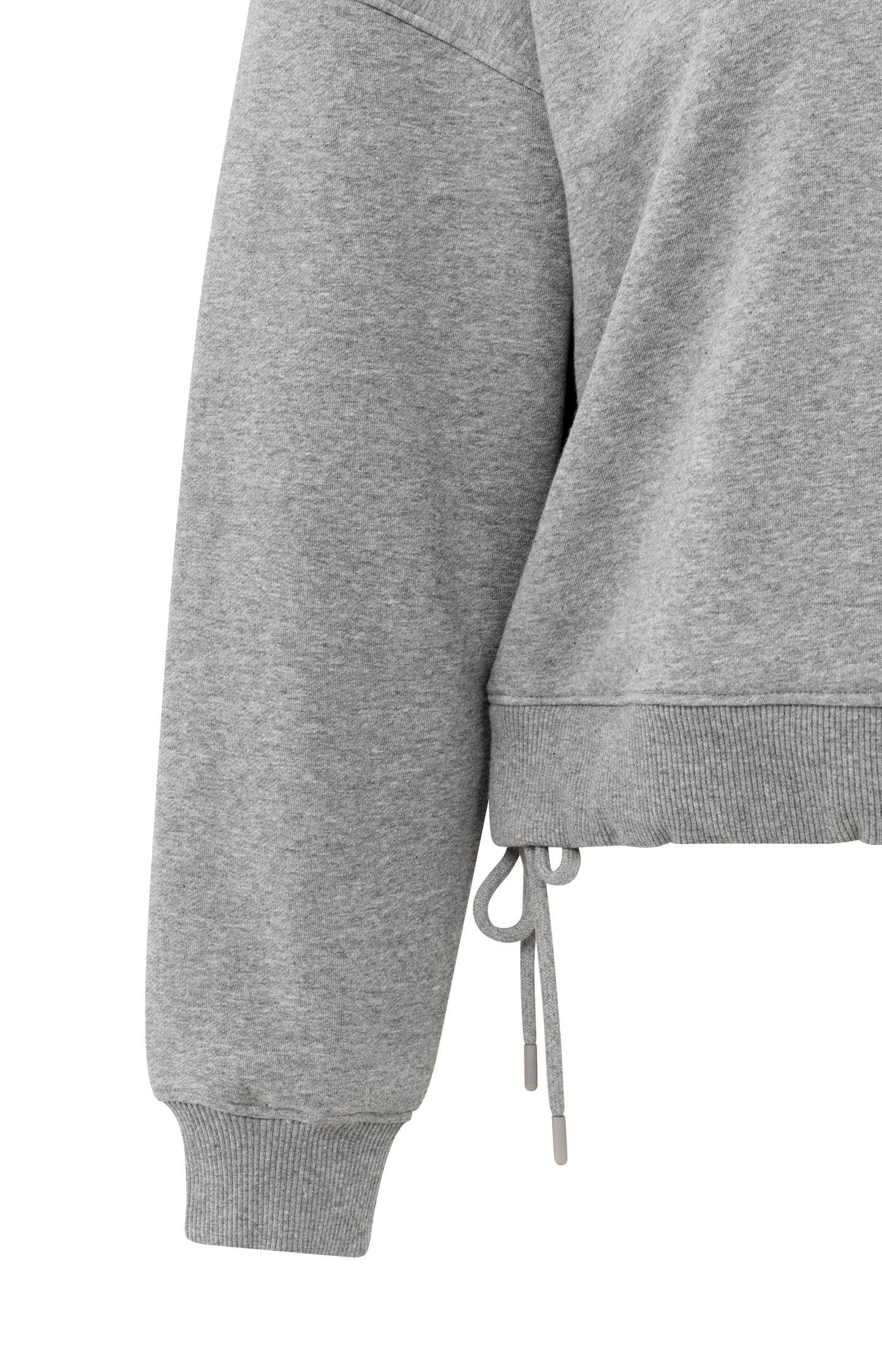 Sweatshirt with pleat details and side drawstring