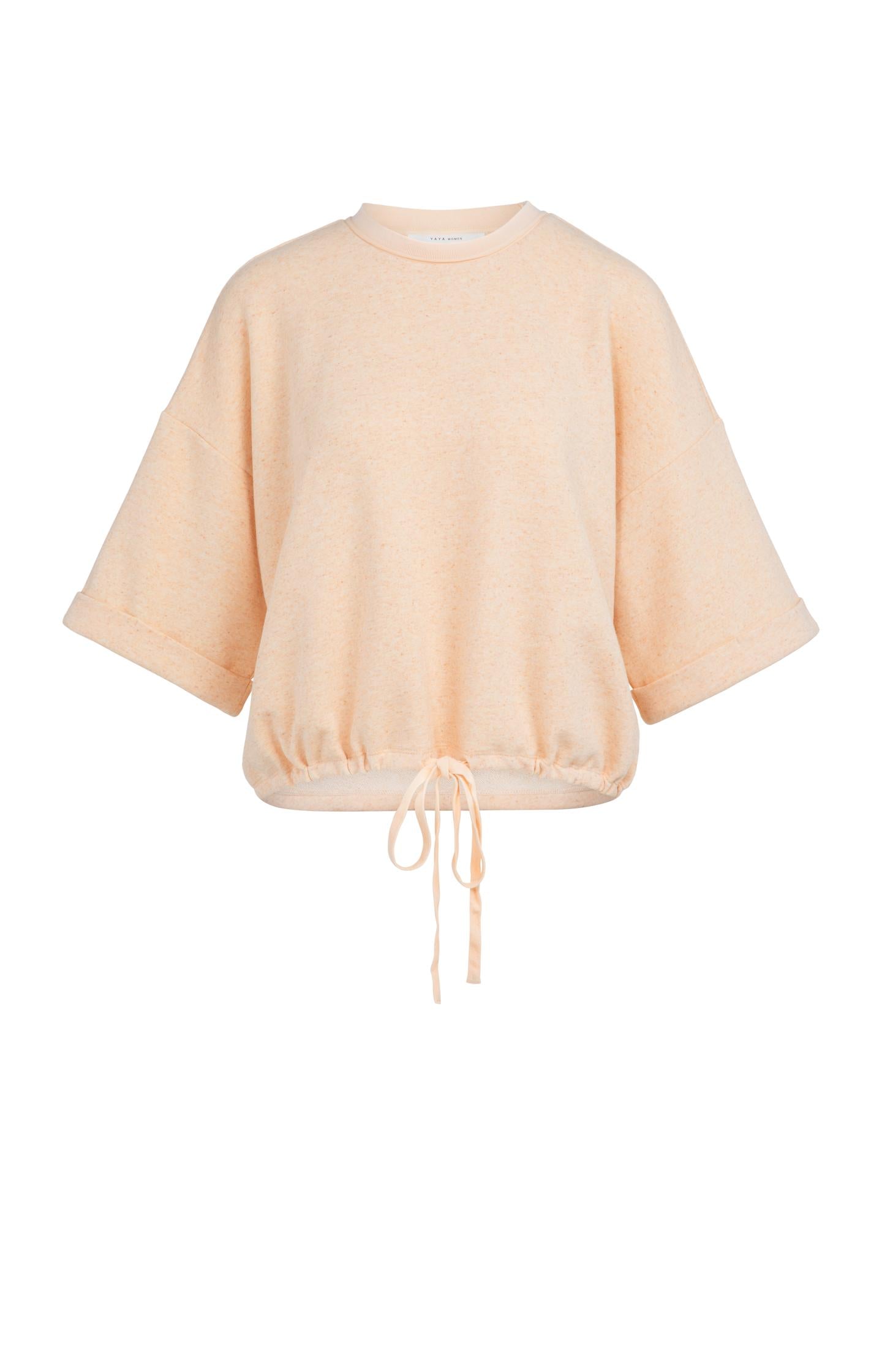 Sweatshirt with rolled cuffs and drawcord - Type: product
