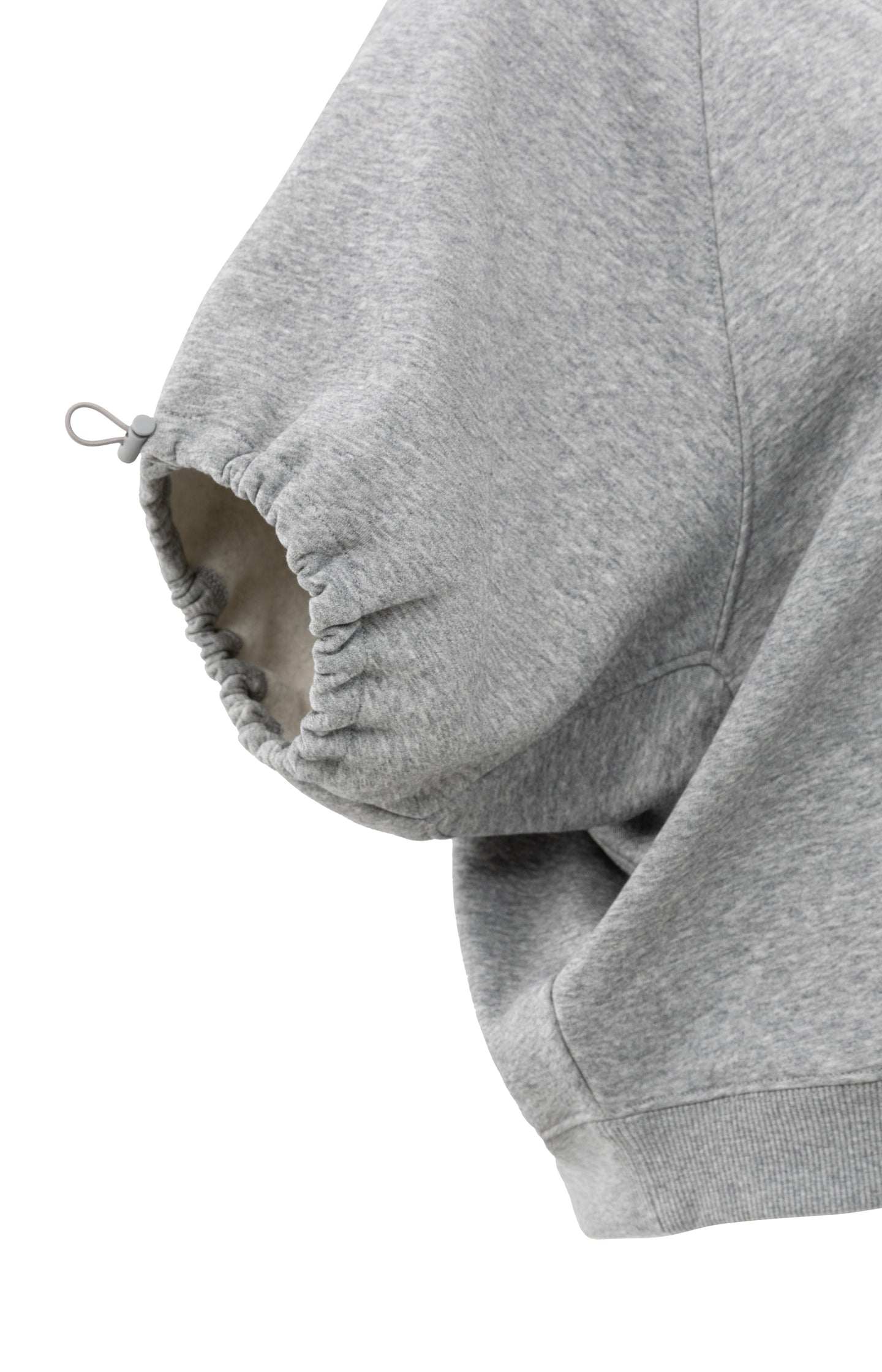 Sweatshirt with V-neck and adjustable sleeve cords