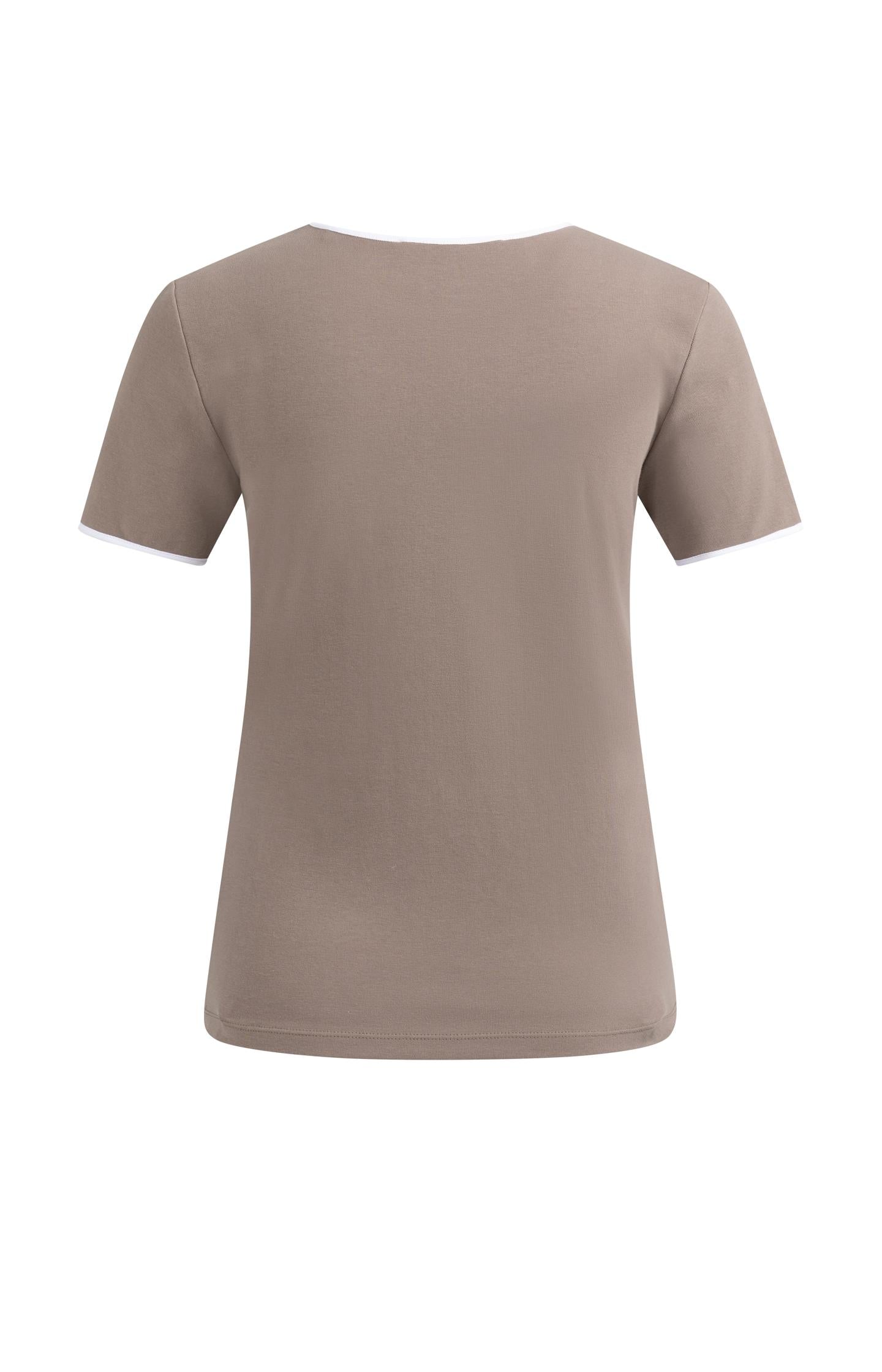 T-shirt with contrasting trim and round neck