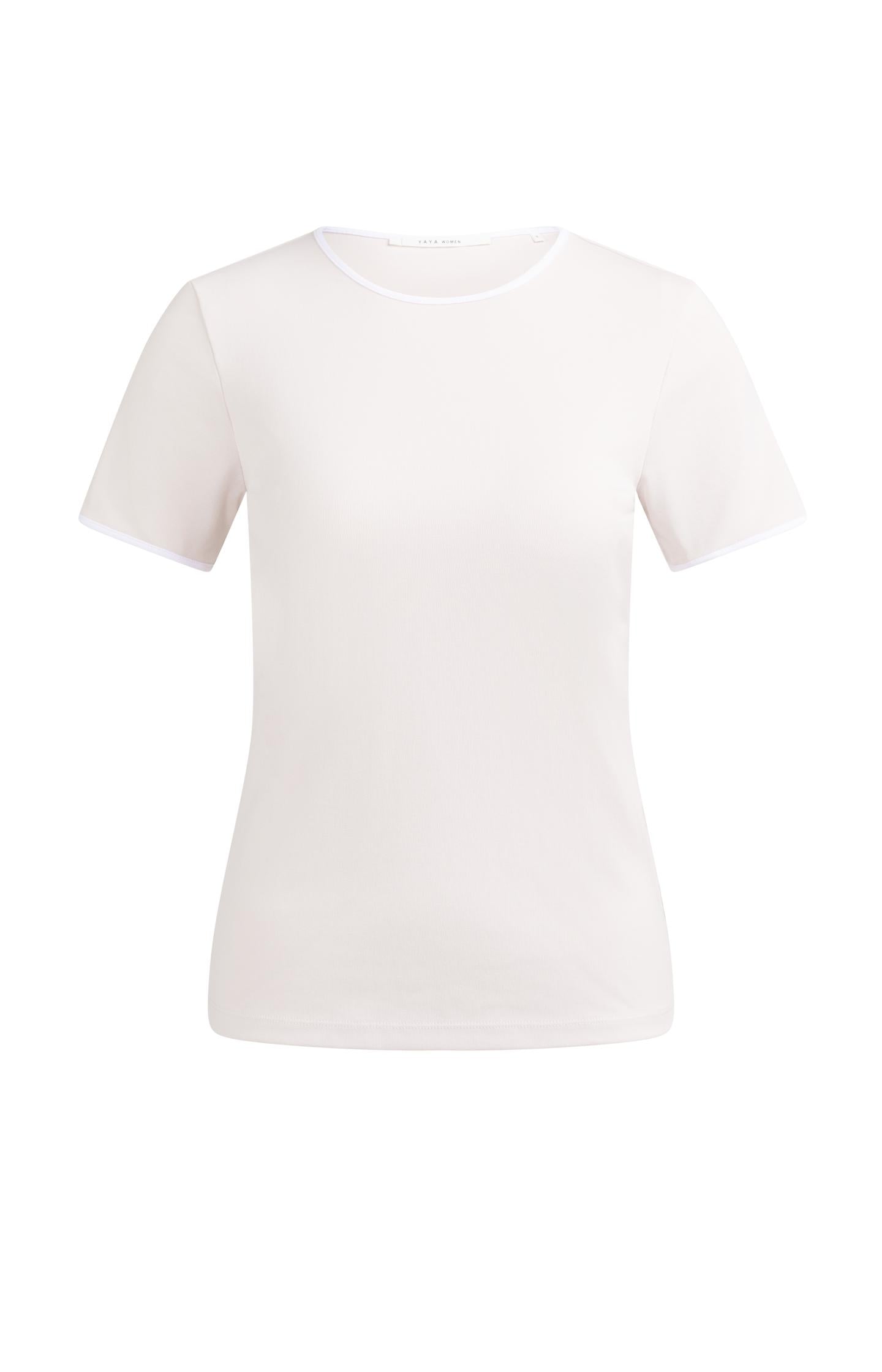 T-shirt with contrasting trim and round neck - Type: product
