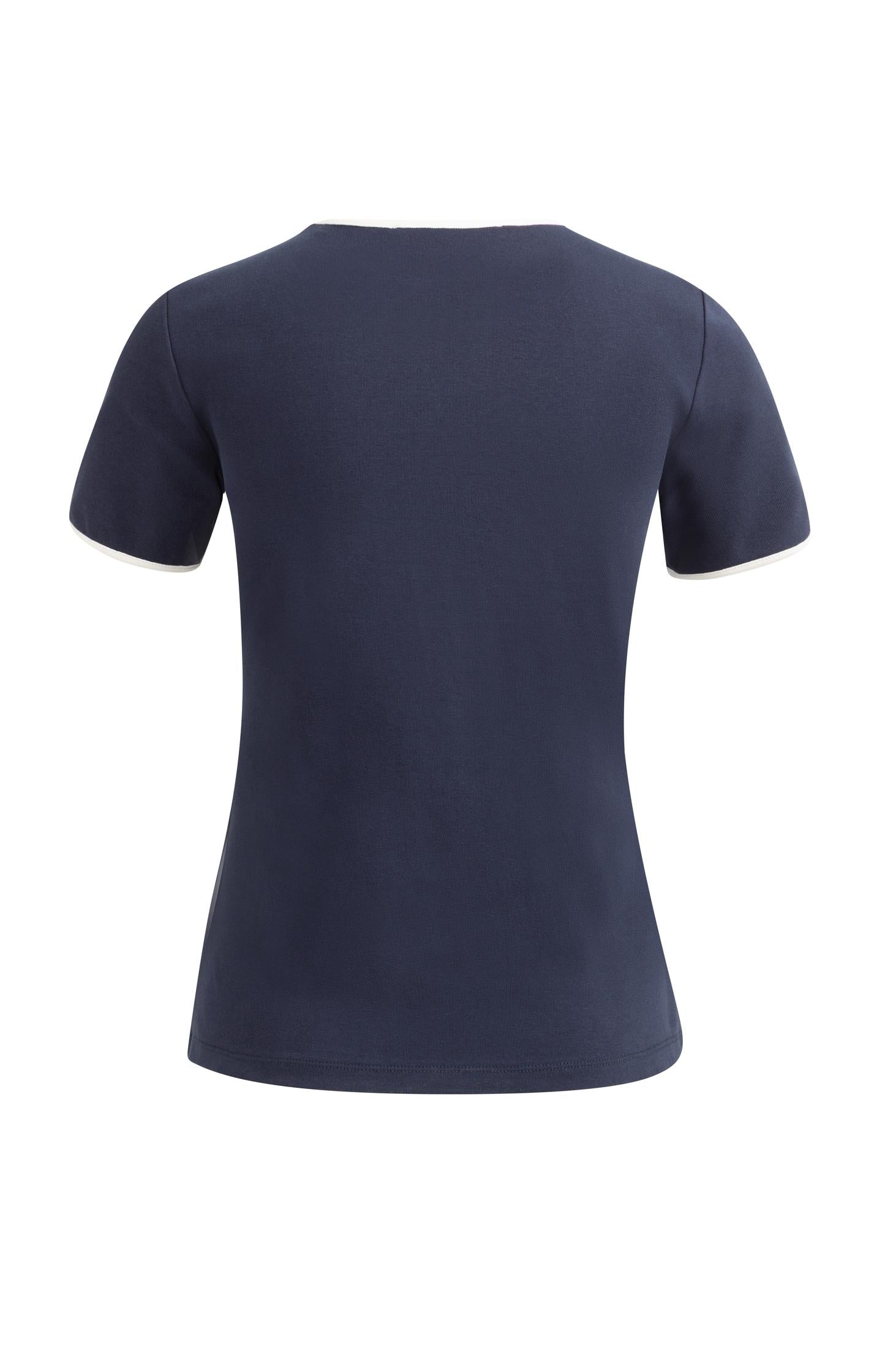 T-shirt with contrasting trim and round neck