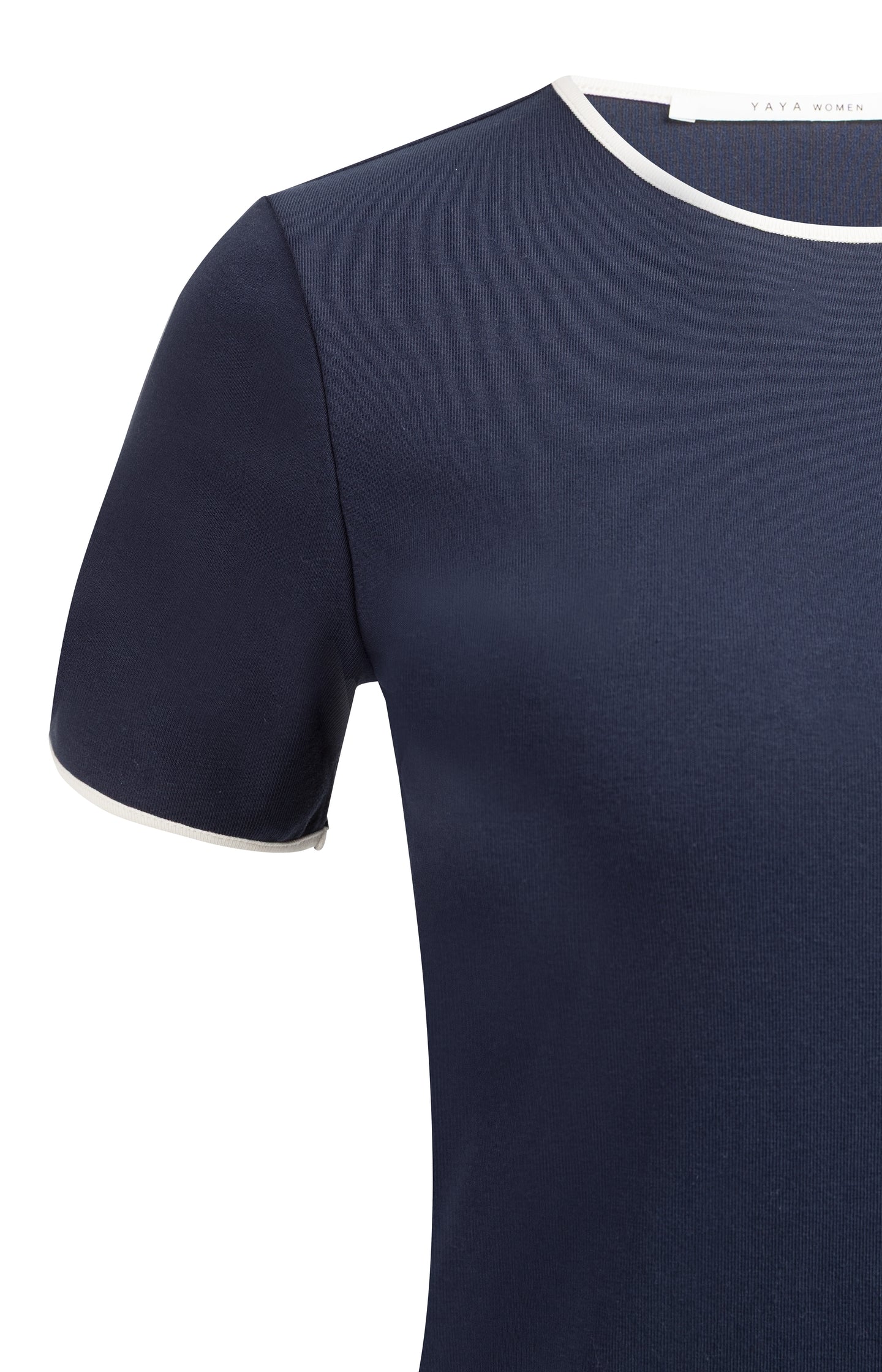 T-shirt with contrasting trim and round neck