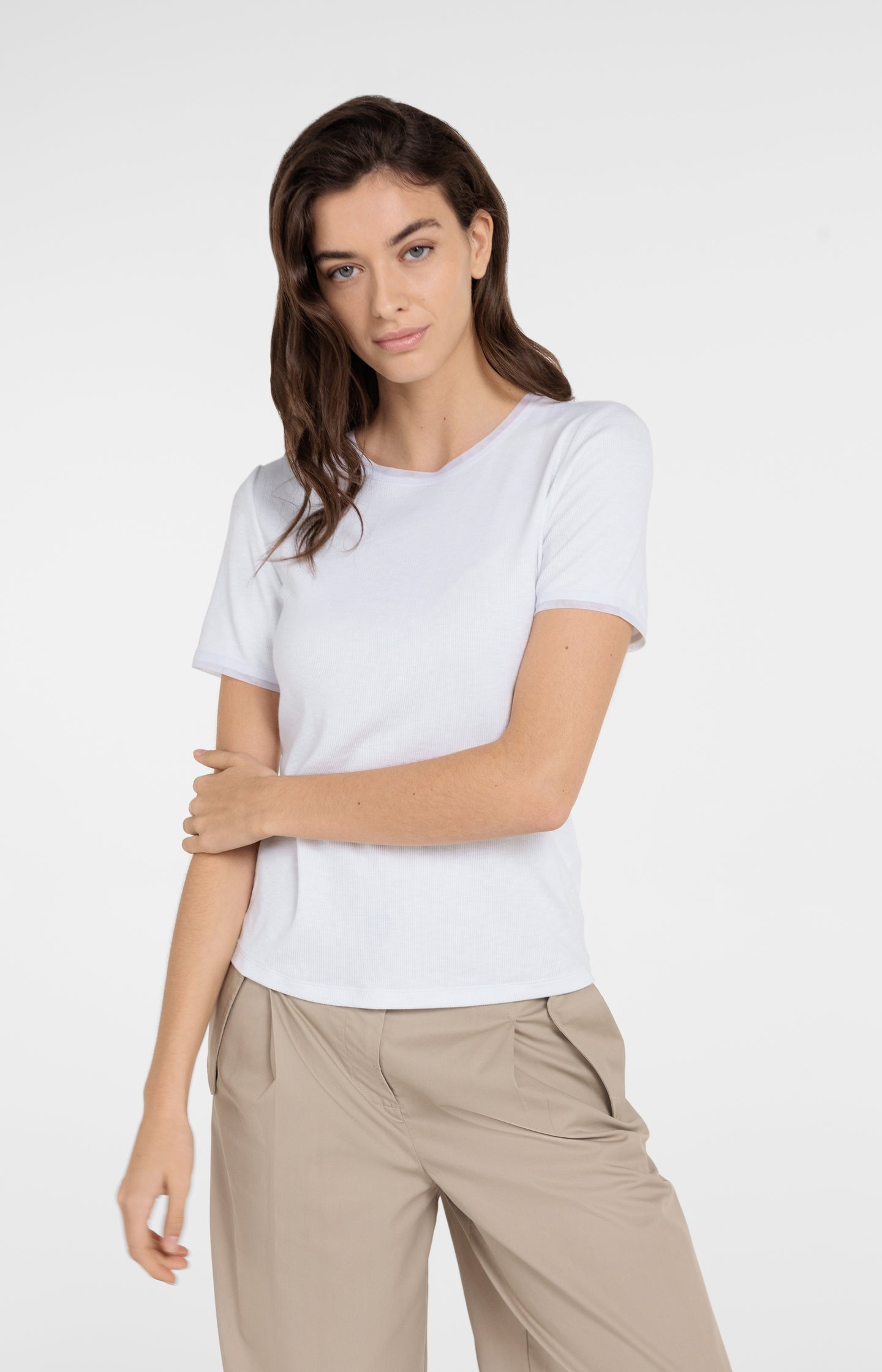 T-shirt with mesh details