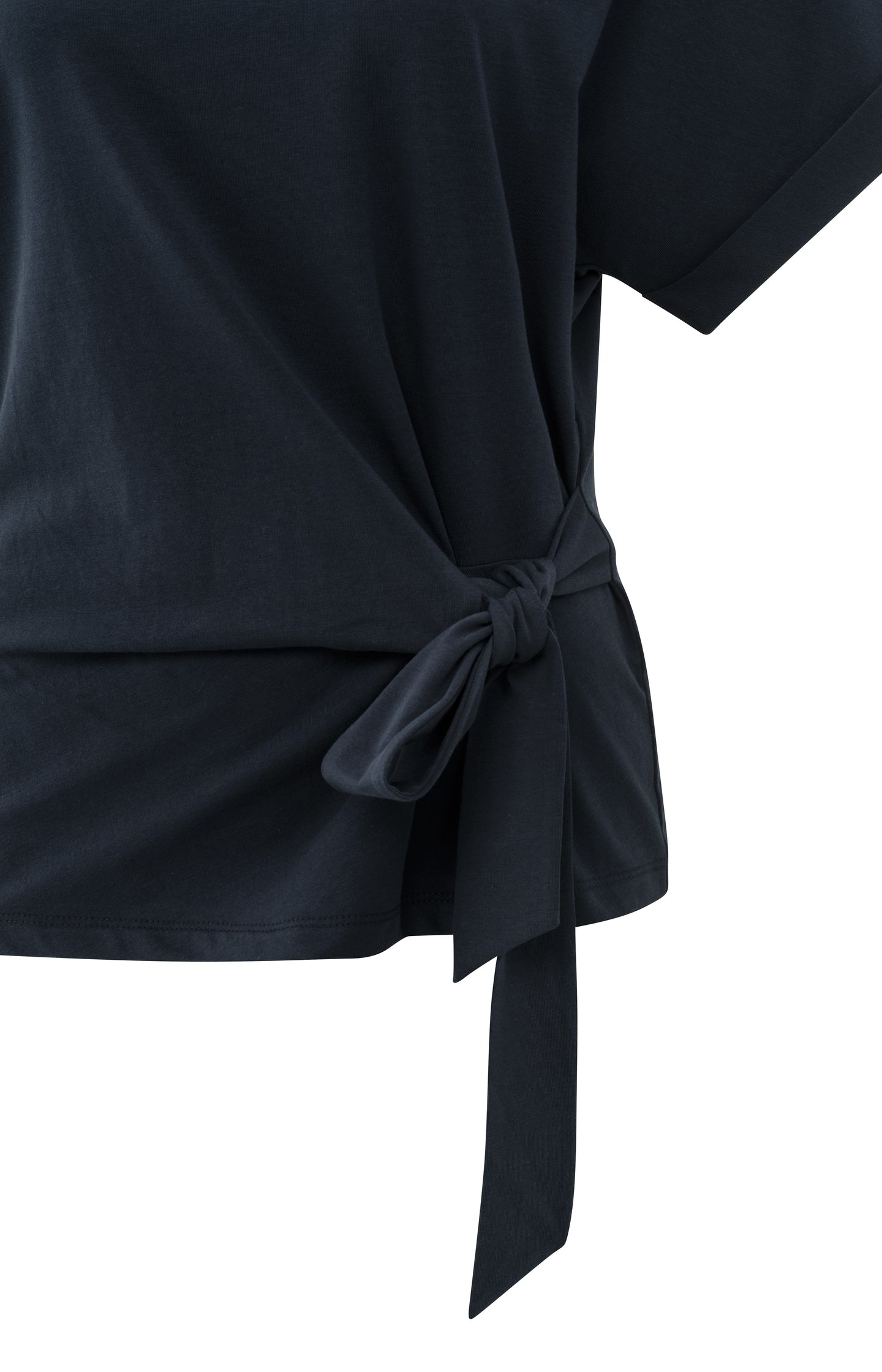 T-shirt with round neck and knotted detail - Type: lookbook