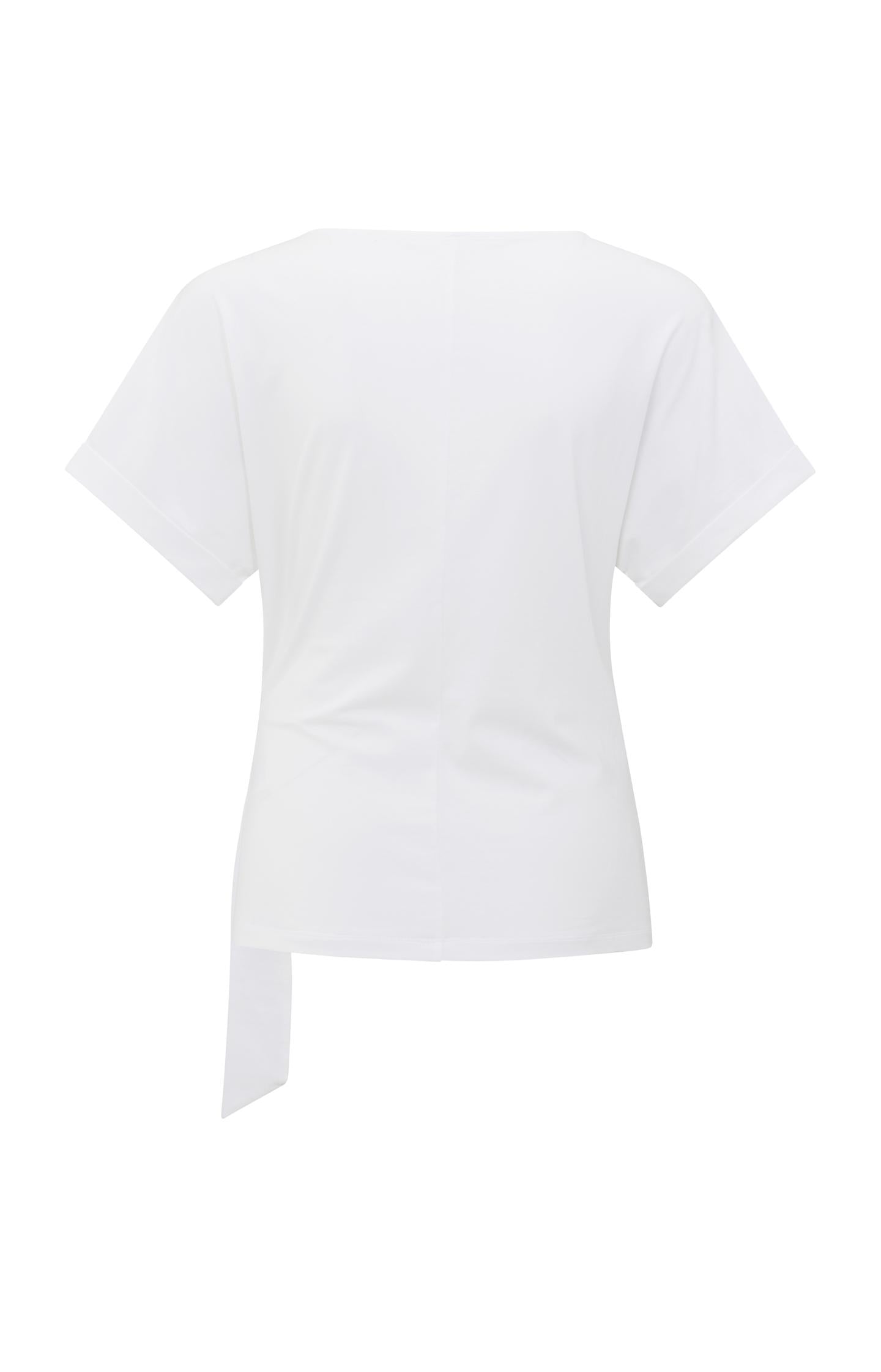 T-shirt with round neck and knotted detail