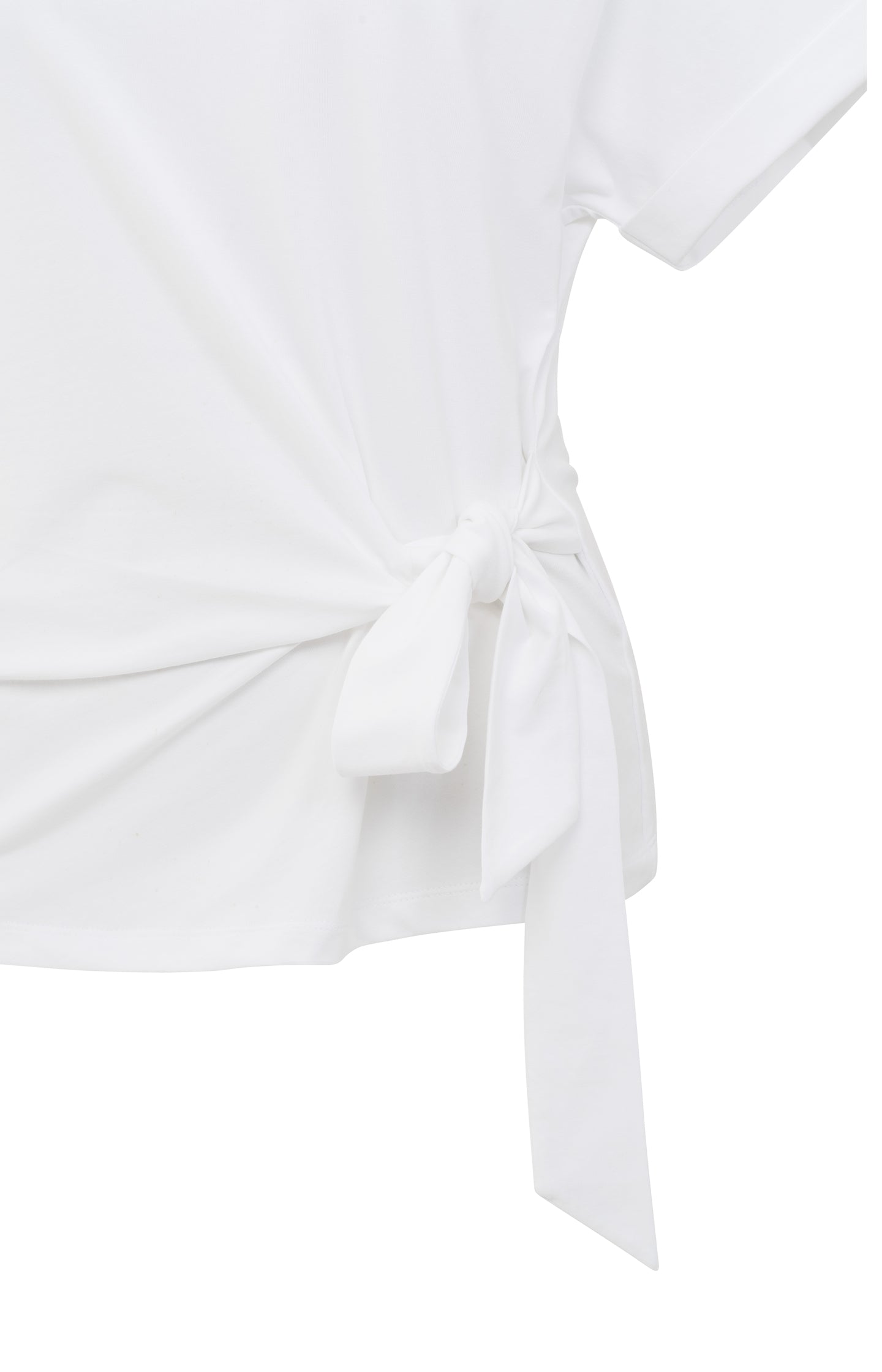 T-shirt with round neck and knotted detail