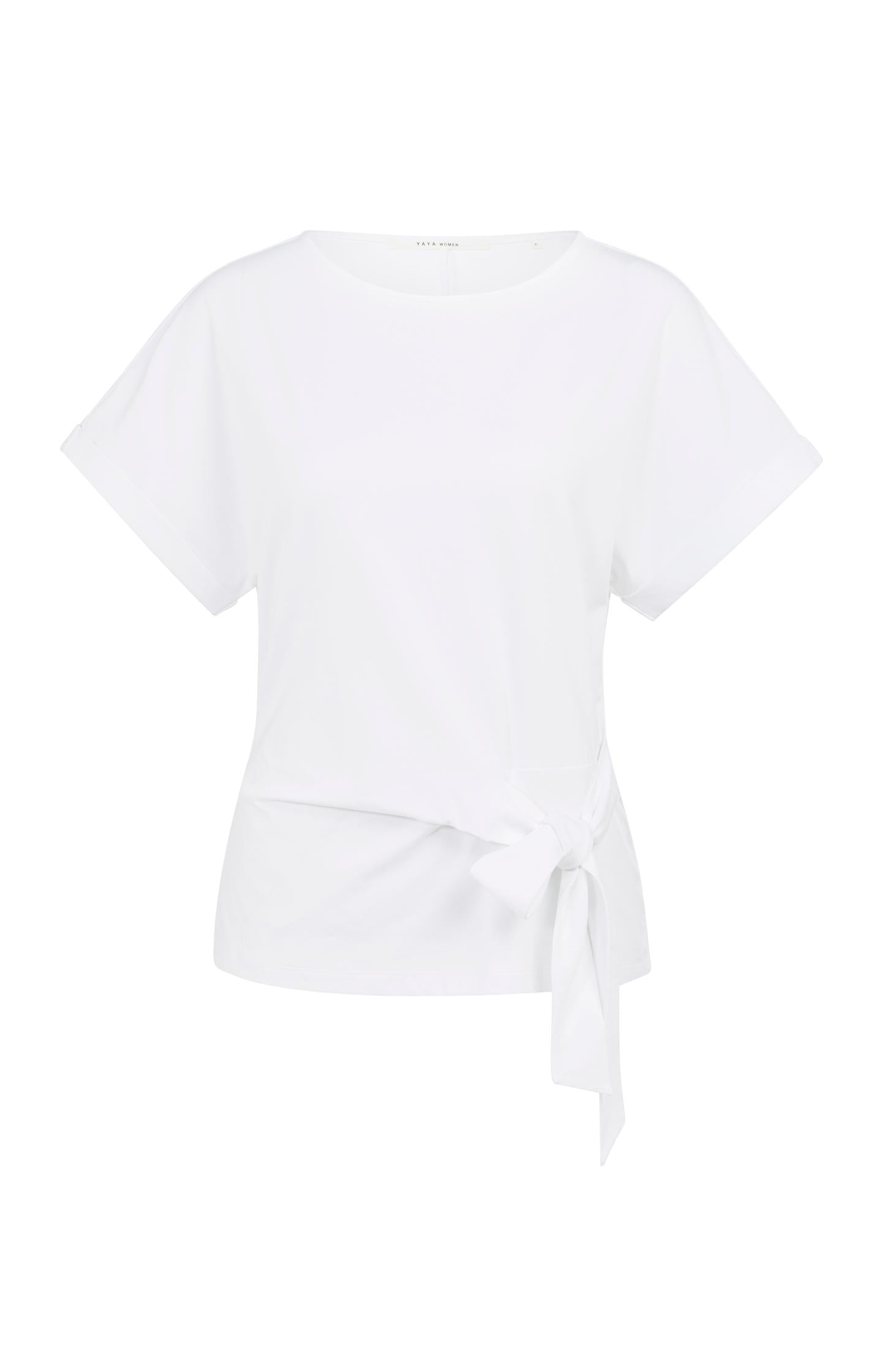 T-shirt with round neck and knotted detail