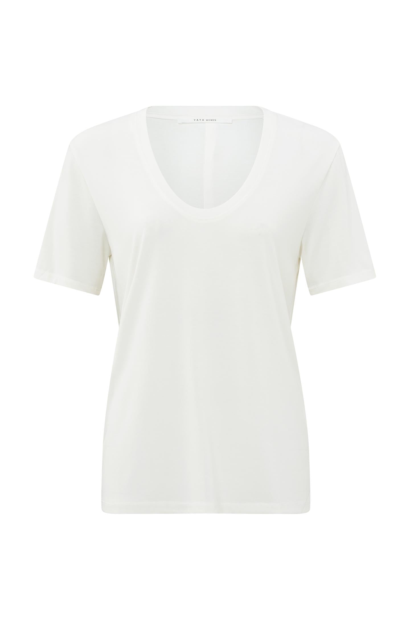 T-shirt with round V-neck and short sleeves in regular fit - Type: product