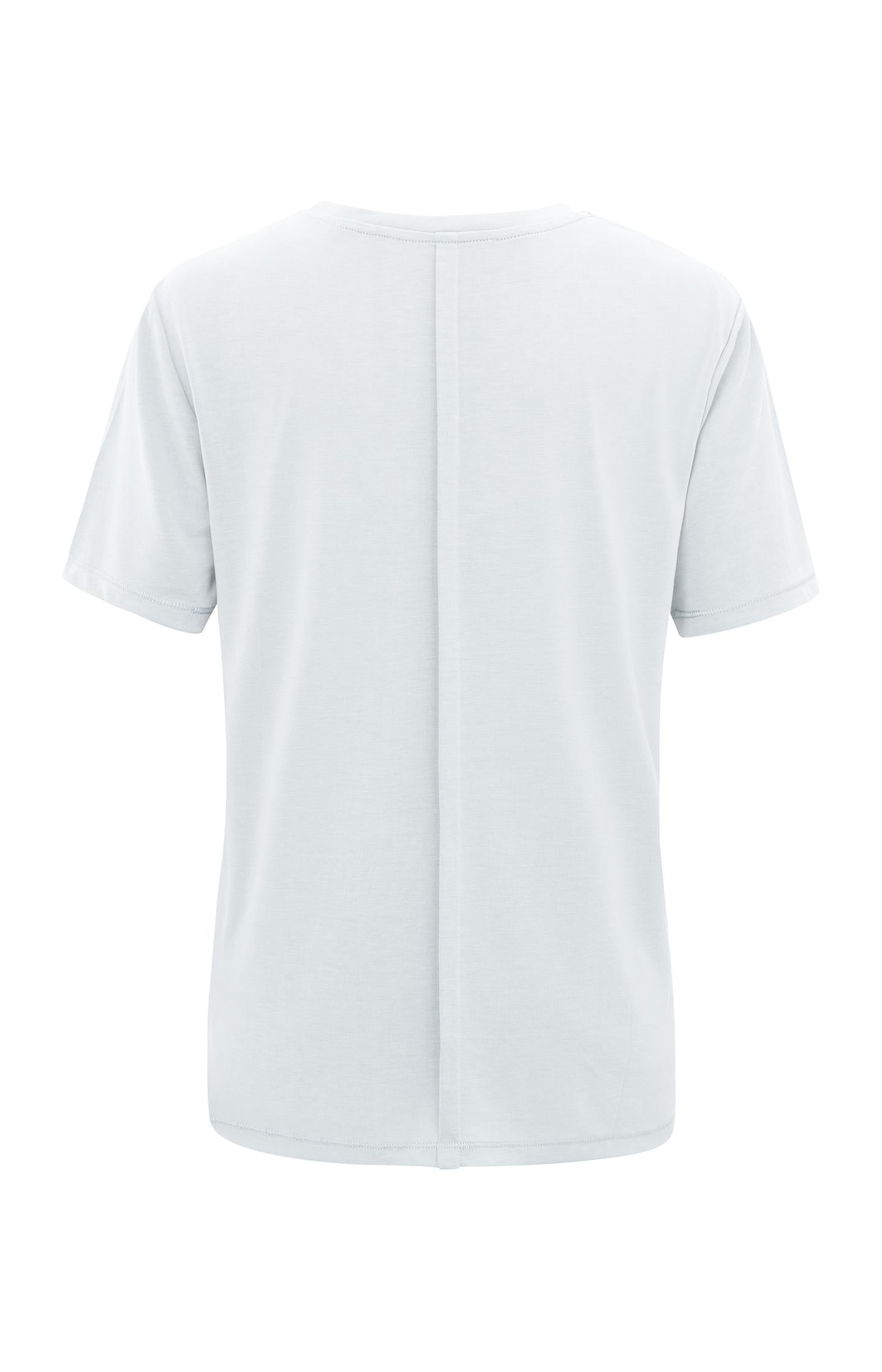 T-shirt with rounded V-neck and short sleeves in regular fit