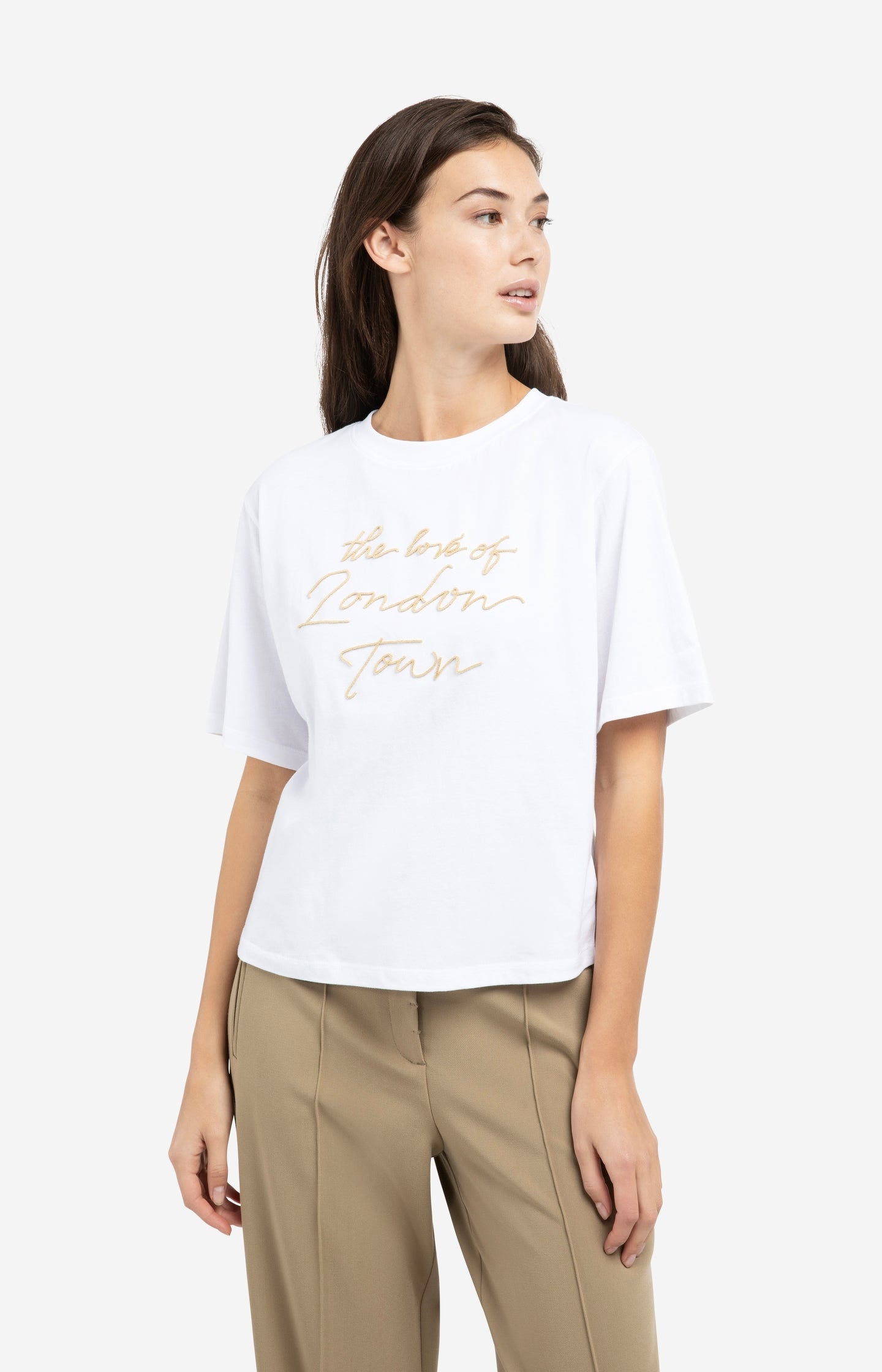 T-shirt with soft flock print and wide sleeves