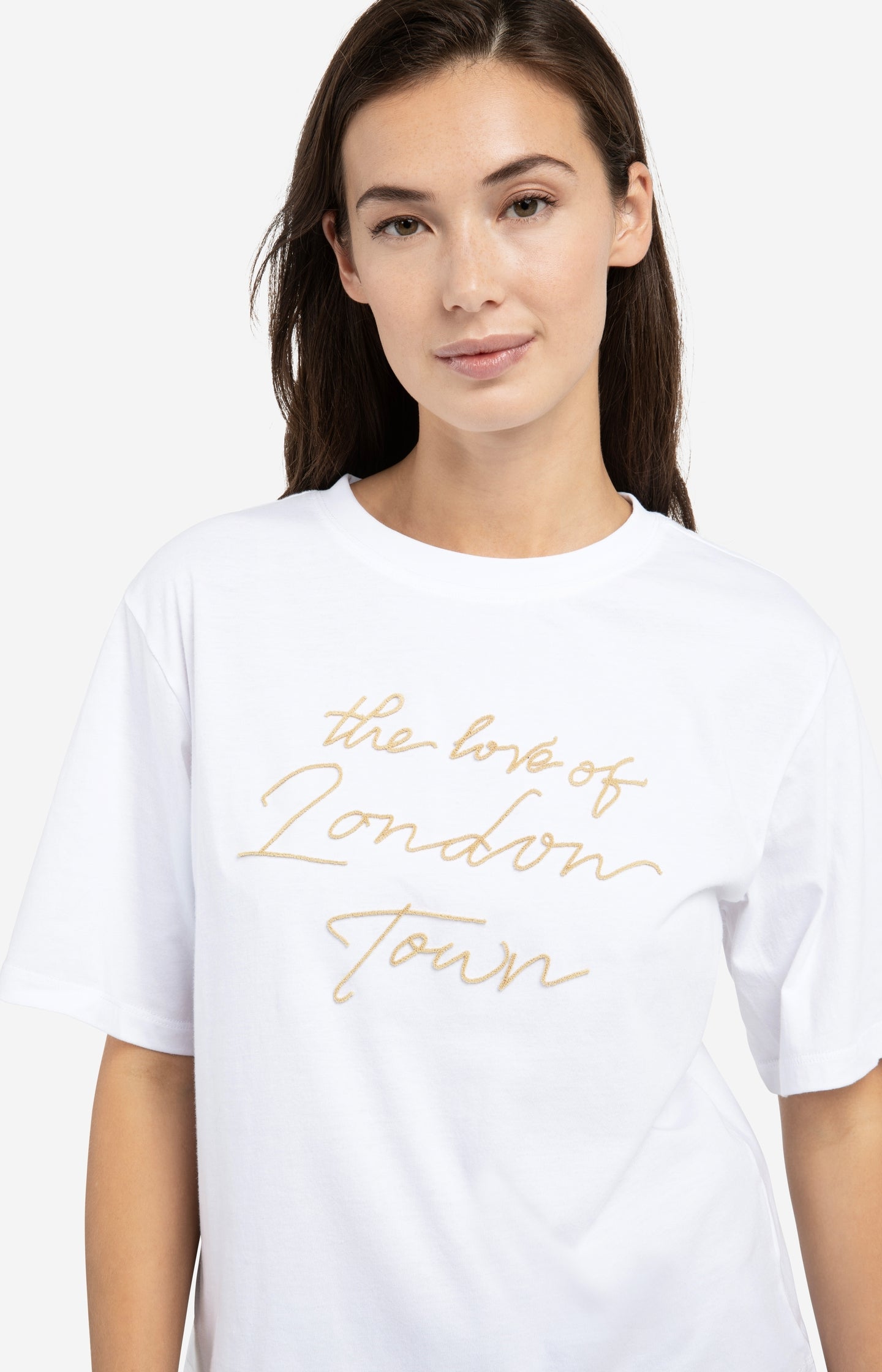 T-shirt with soft flock print and wide sleeves