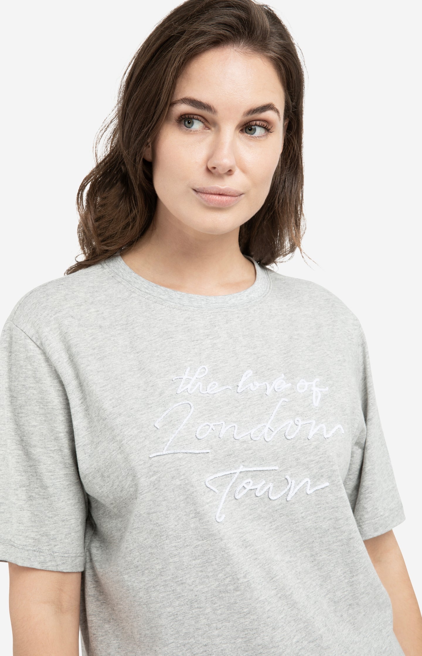 T-shirt with soft flock print and wide sleeves